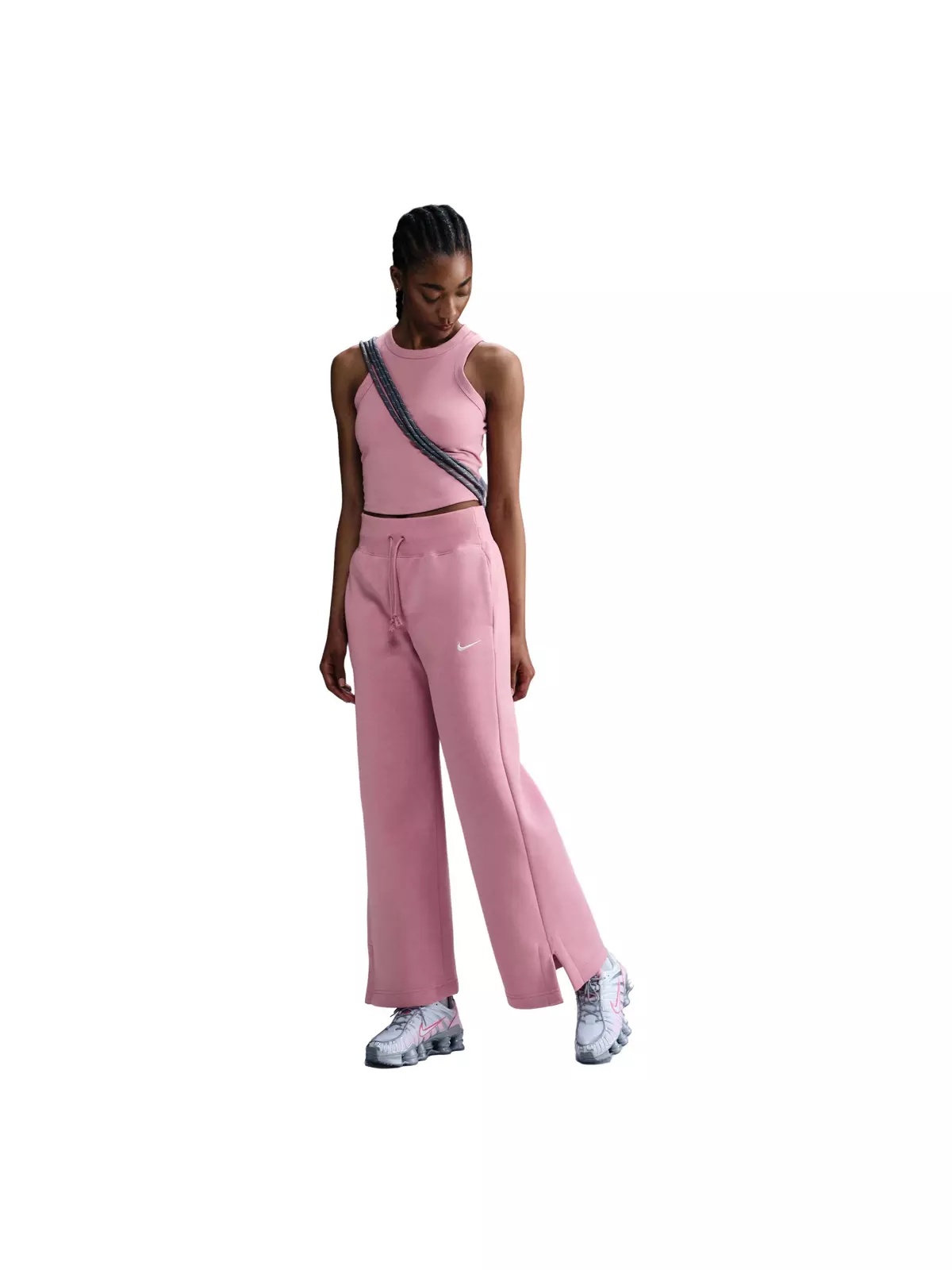 Women's Sportswear Phoenix Fleece High-Waisted Wide-Leg Sweatpants - Pink - 3
