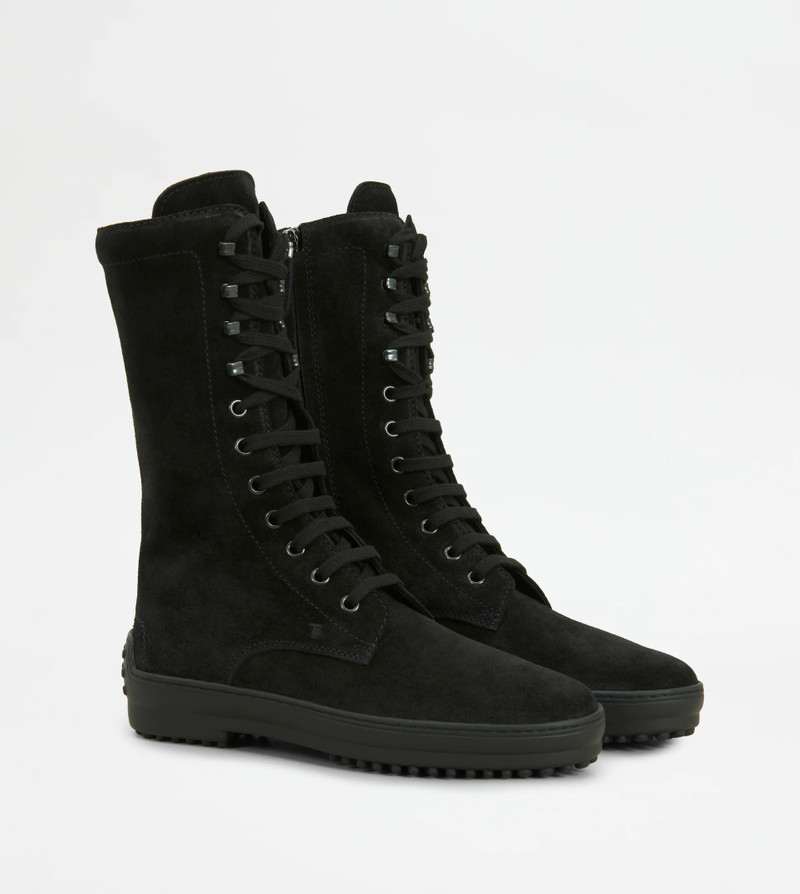WINTER GOMMINO ANKLE BOOTS IN SUEDE - BLACK 3