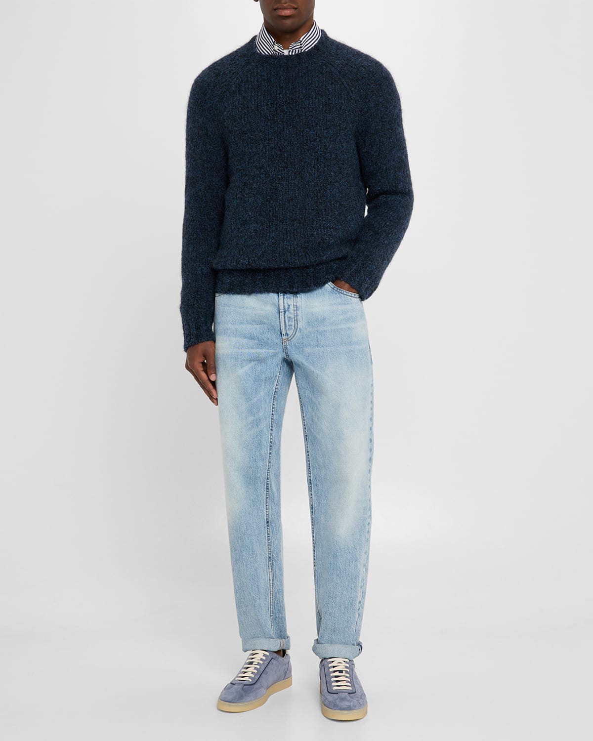Men's Lofty Wool-Blend Crewneck Sweater - 2