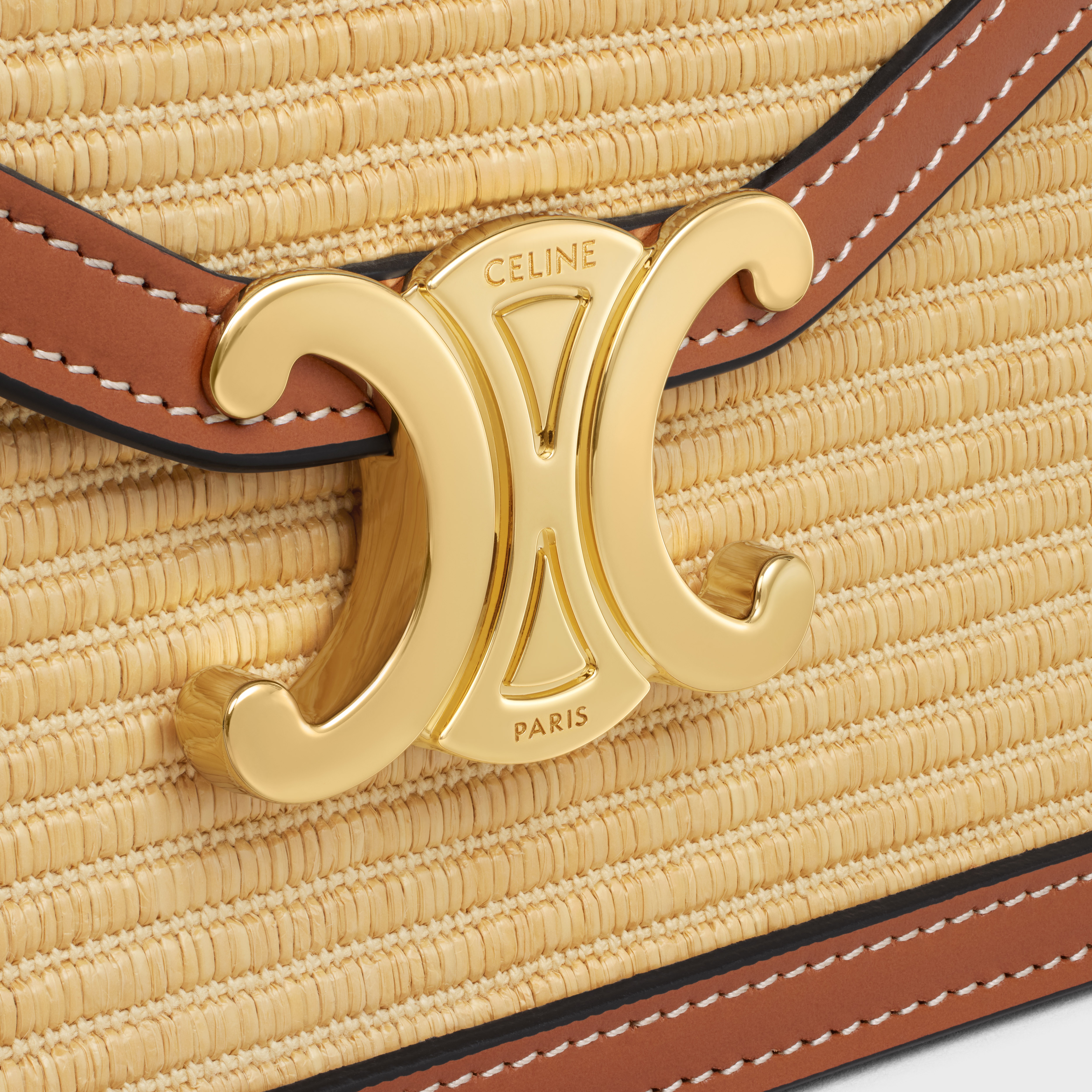 WALLET ON CHAIN MARGO in RAFFIA EFFECT TEXTILE and calfskin - 5