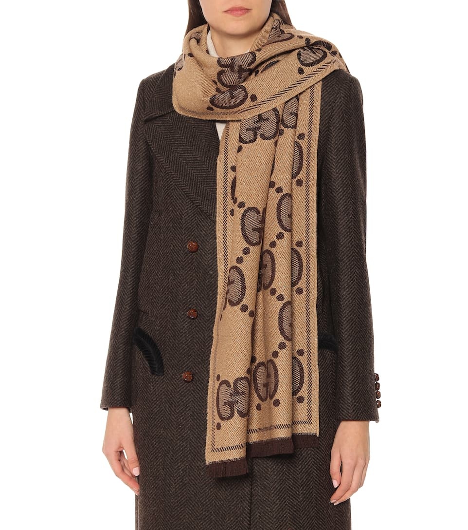 GG wool jacquard scarf - 2