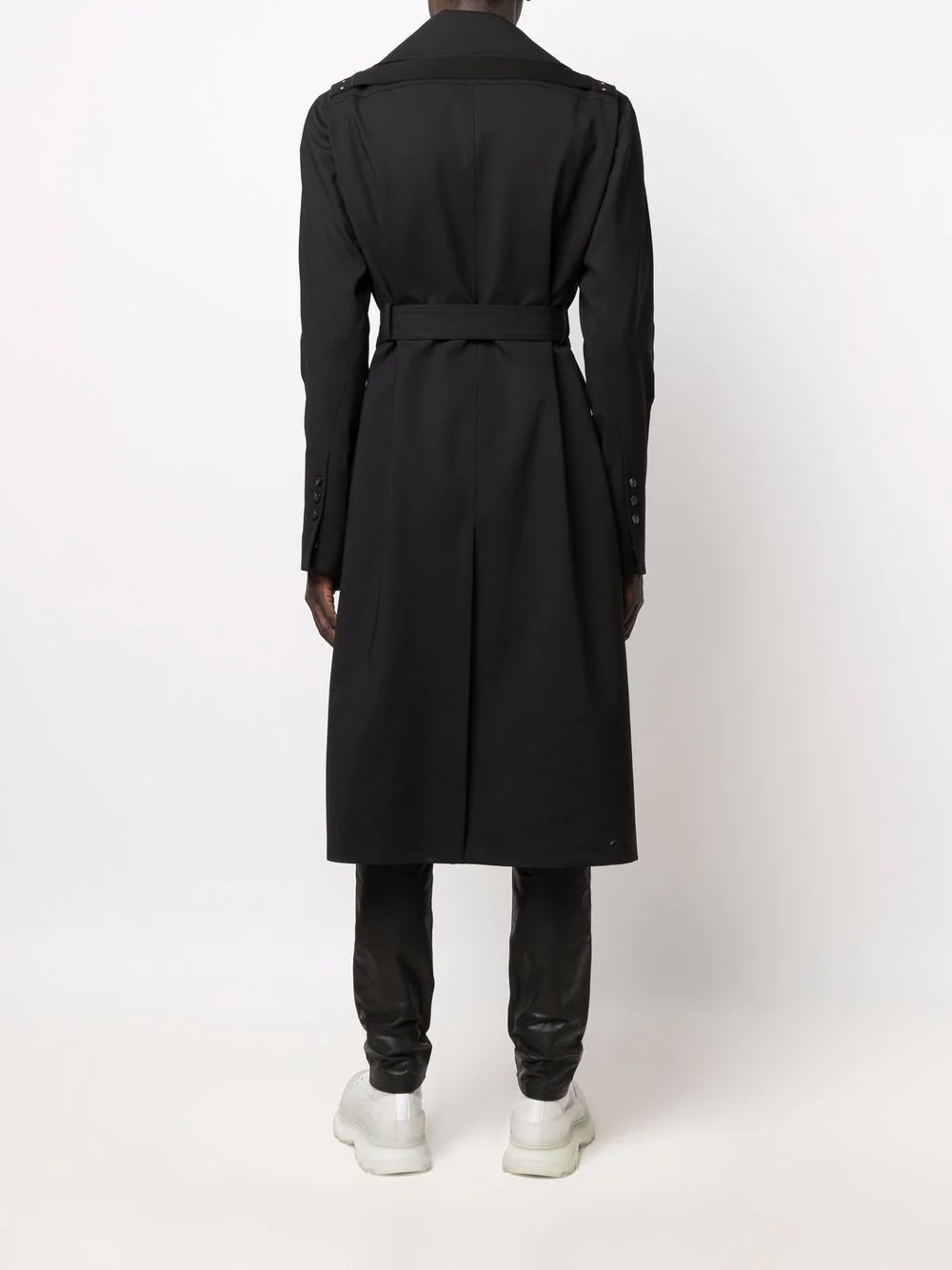 wide-lapel trench coat - 4