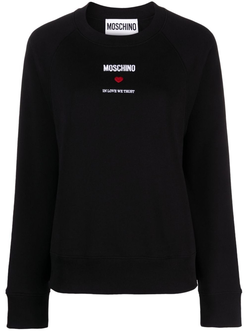 embroidered-logo cotton sweatshirt 1