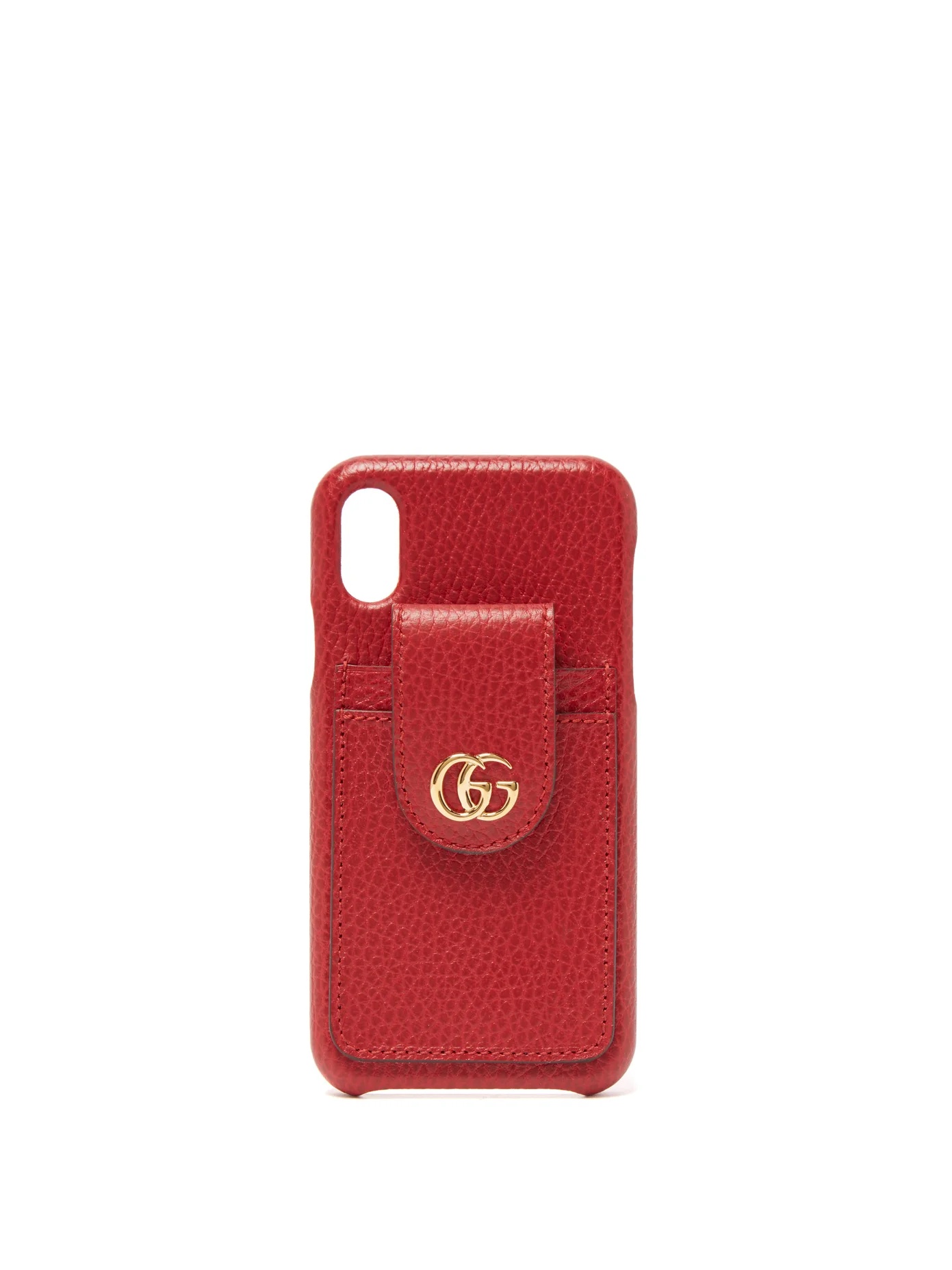 GG-plaque grained-leather iPhone X case - 1