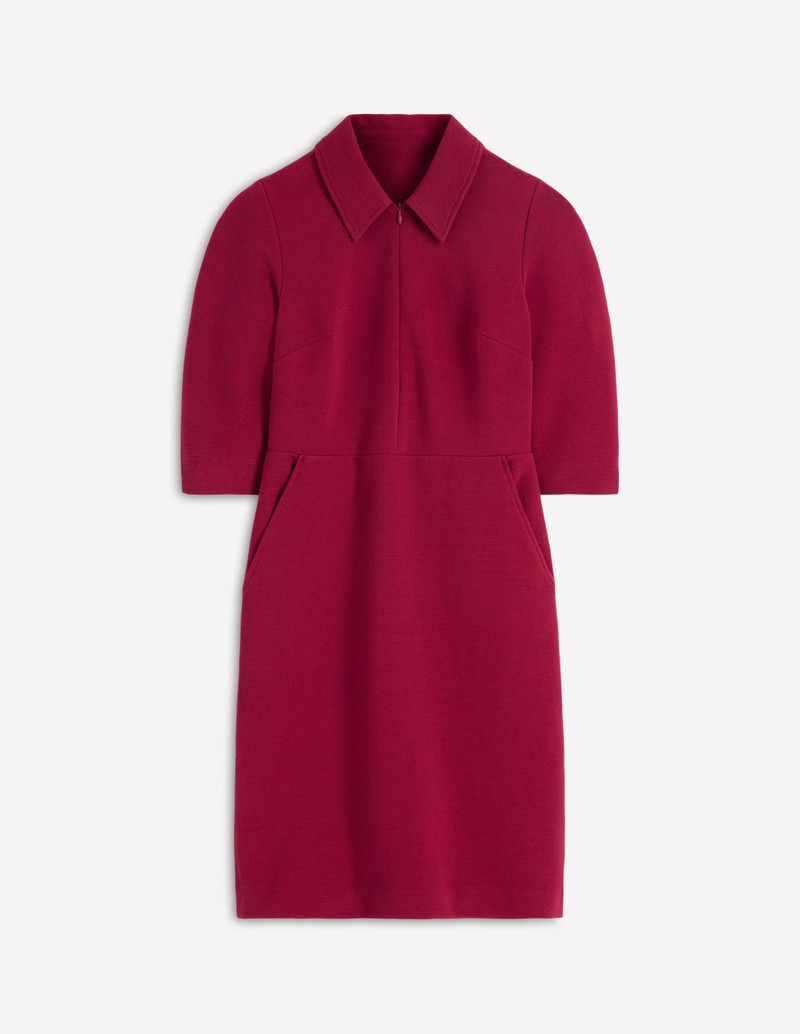 Cam Short Sleeve Ottoman Dress-Ruby Red 1