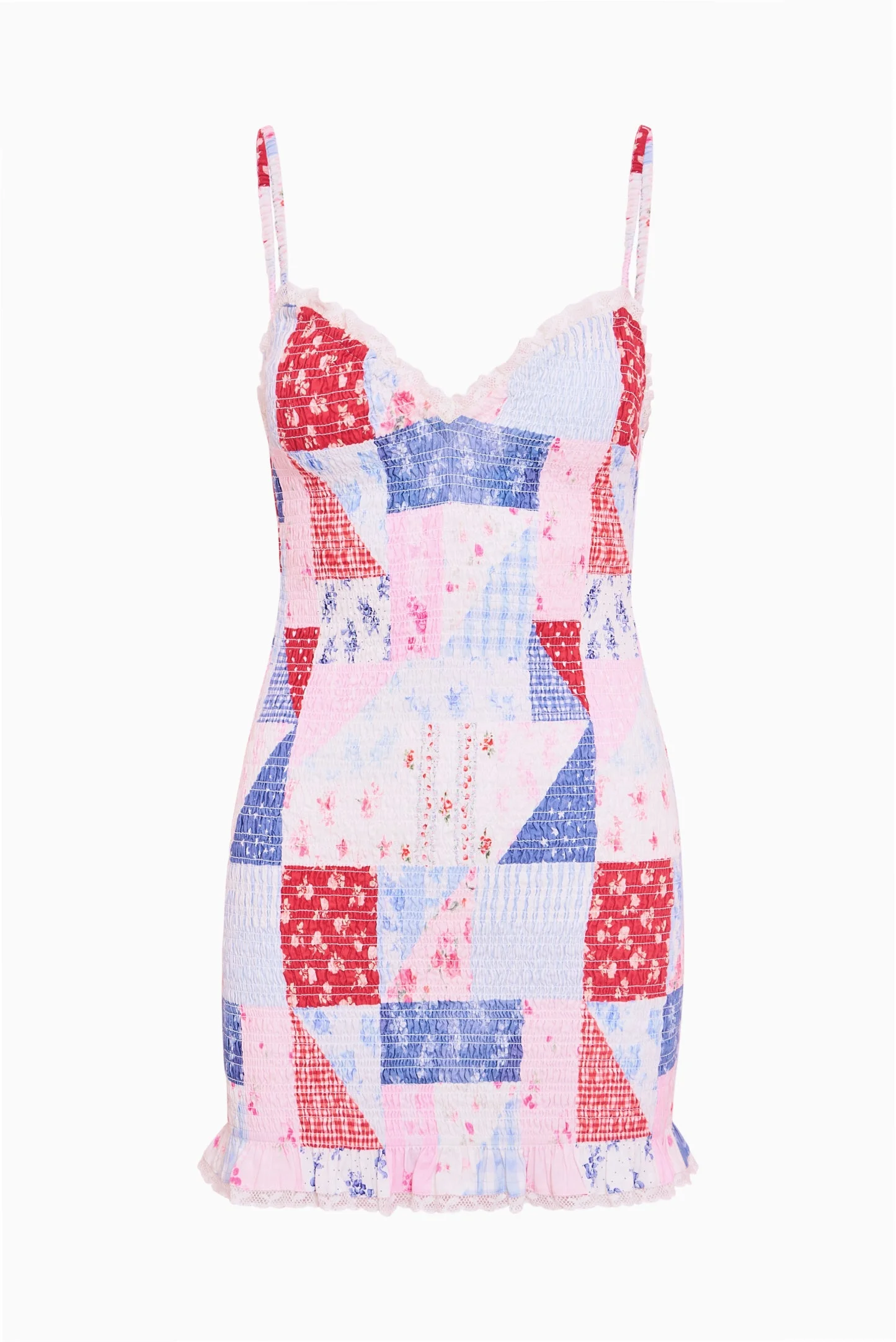 Solier Patchwork Print Mini Dress - 1