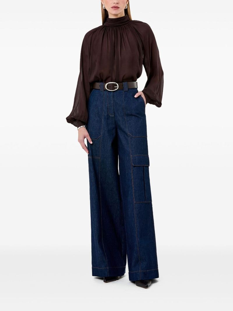 NICHOLAS Solene high-neck balloon-sleeve top outlook