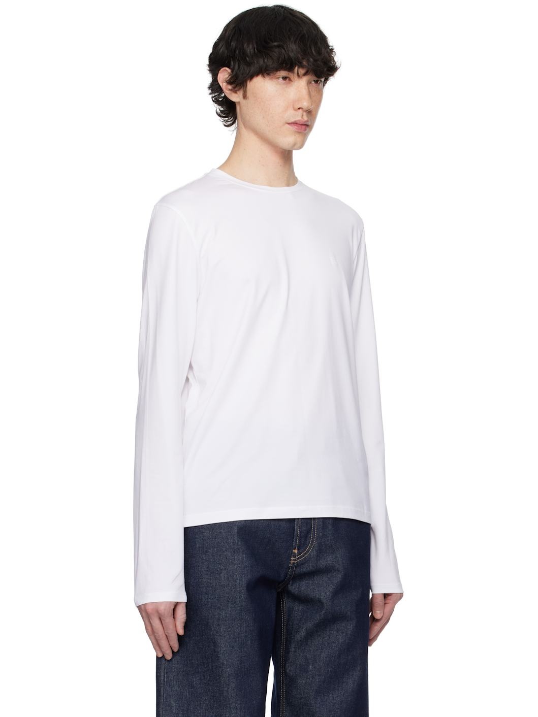 White Regular Fit Long Sleeve T-shirt - 2