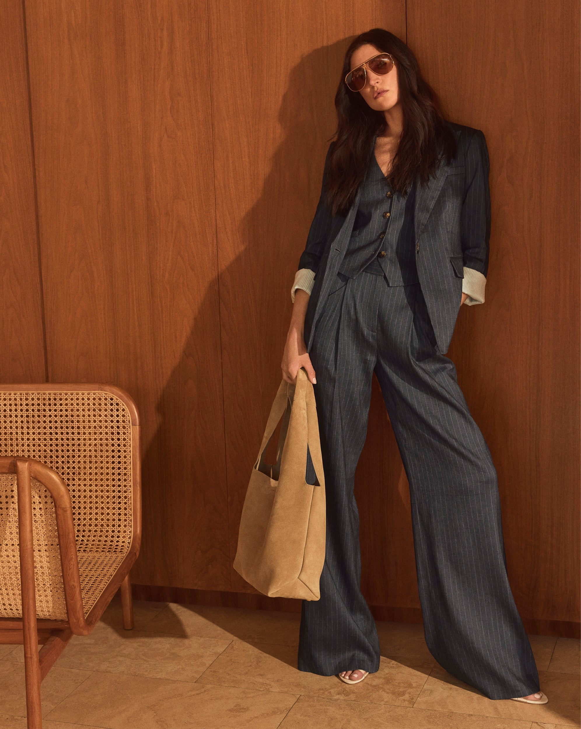 BENNY PINSTRIPE TAILORED VEST - 7