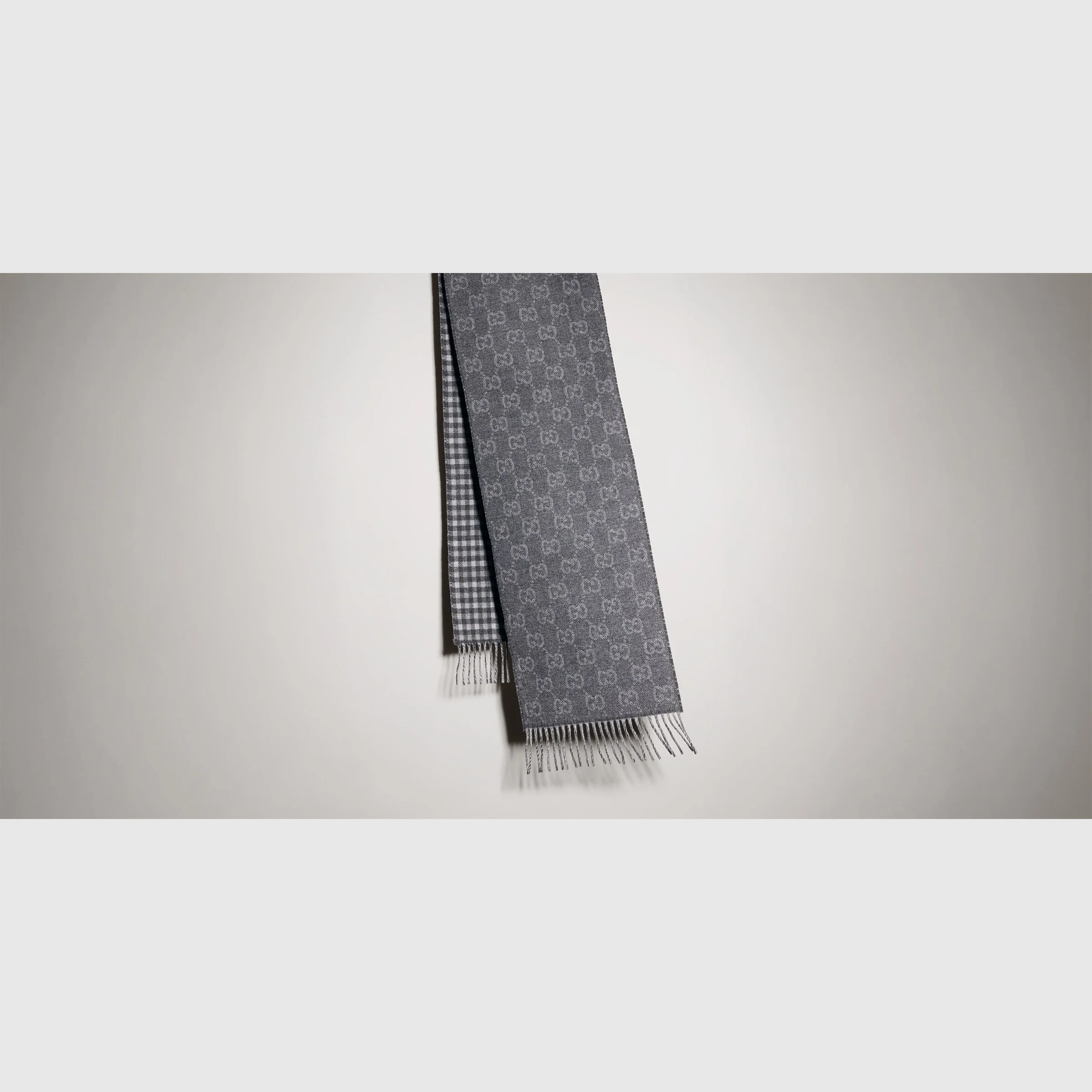 Reversible wool cashmere scarf - 1