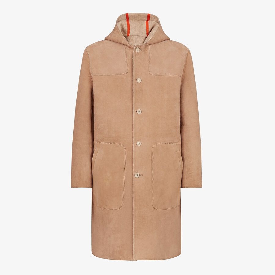 Beige suede coat - 1