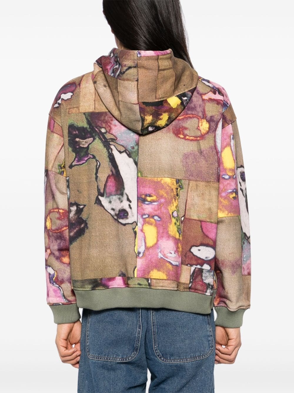 Faces Collage hooded jacket - 4