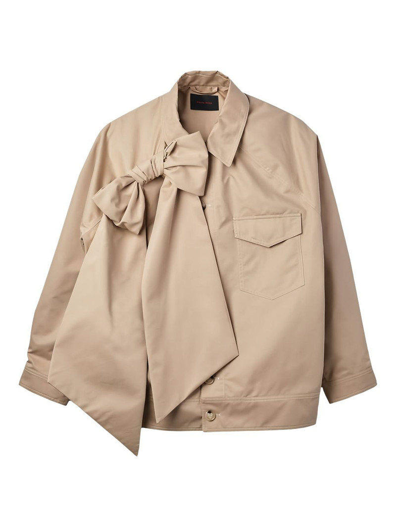 bow-detail dolman-sleeve jacket 1
