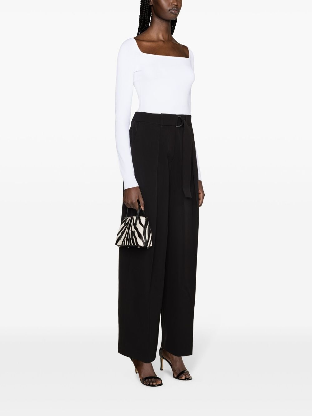 square-neck fine-knit top - 3