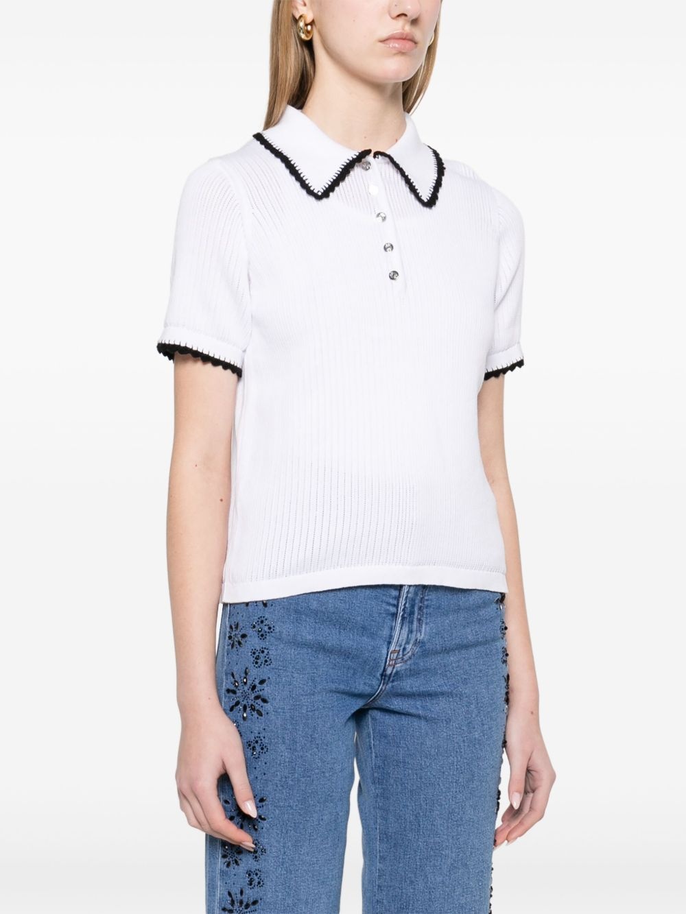 knitted polo top - 3