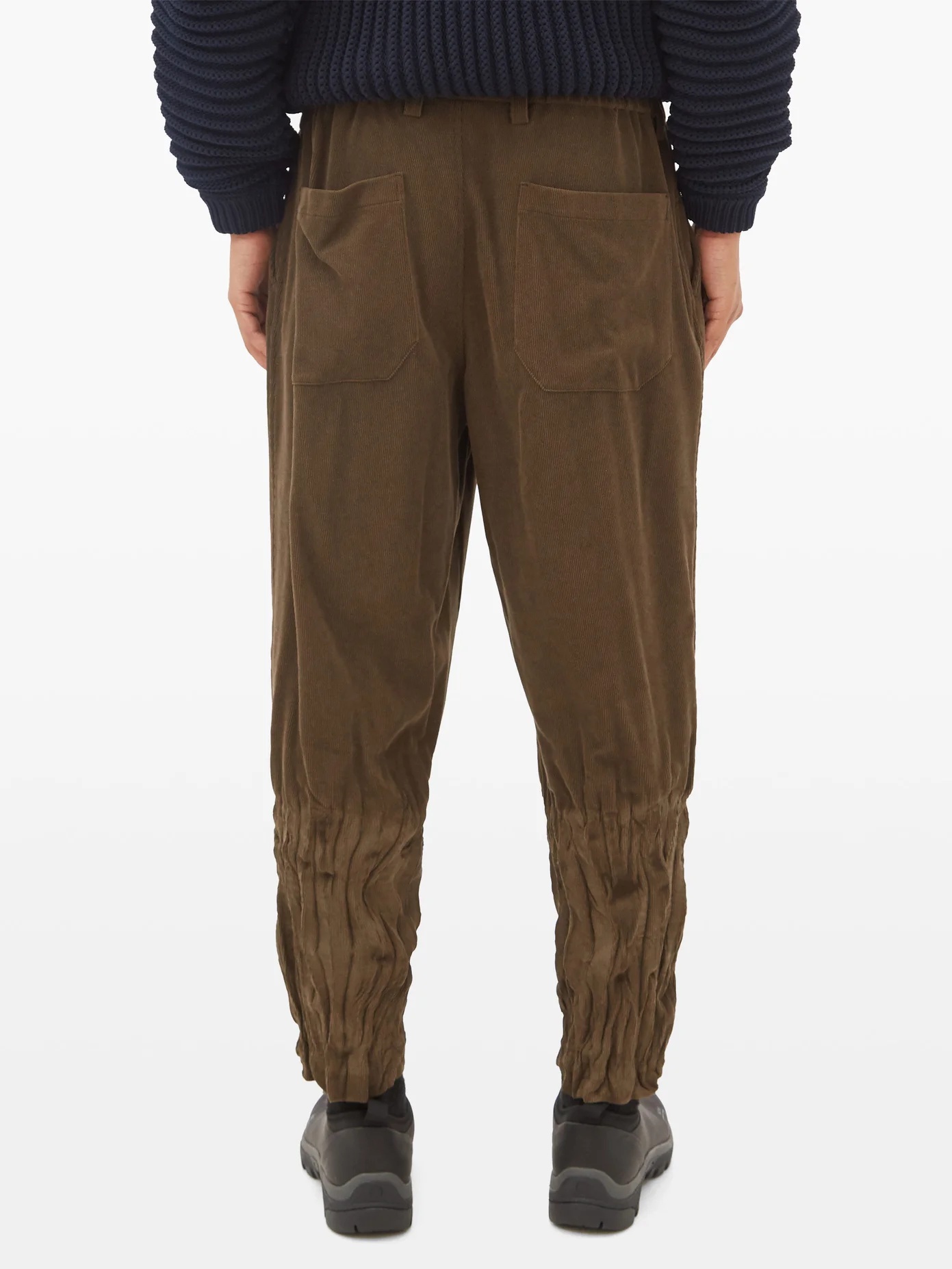 Pleated-cuff corduroy trousers - 5