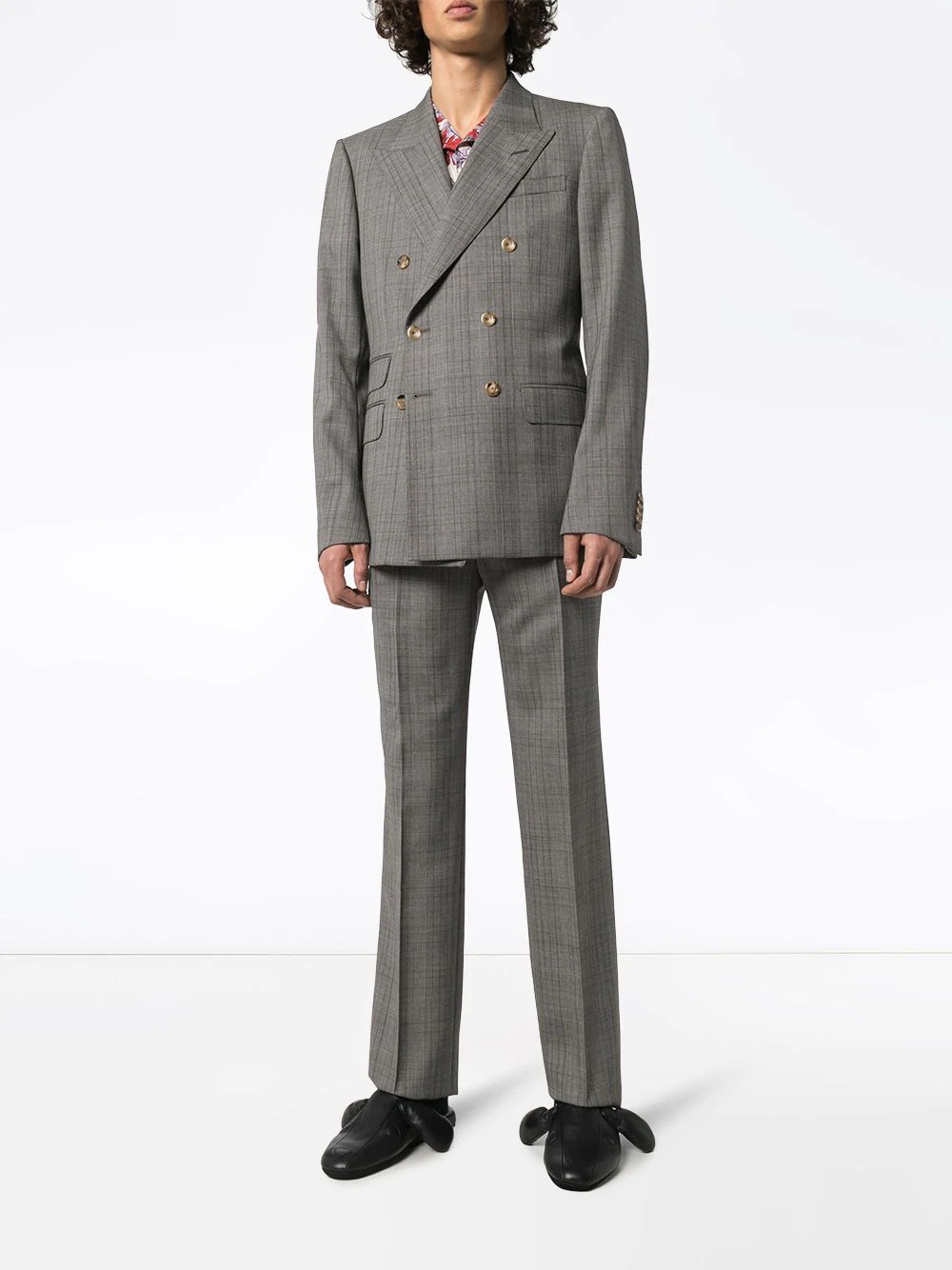 checked wool dinner suit - 3