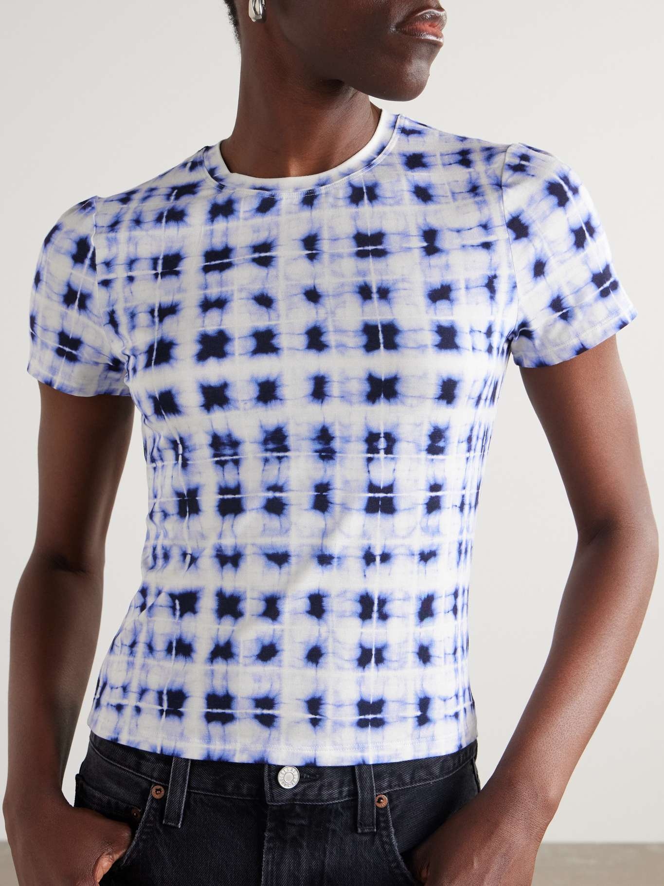 Parson tie-dyed jersey T-shirt Blue - 3