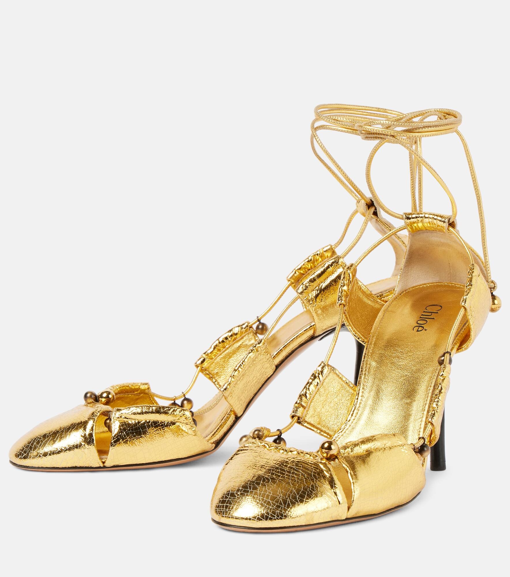 Luna metallic leather pumps - 4