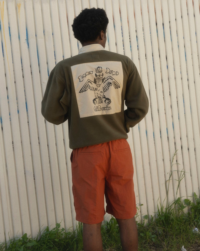 Brain Dead Equipment Ripstop Pullover Fleece Jacket - Olive 5