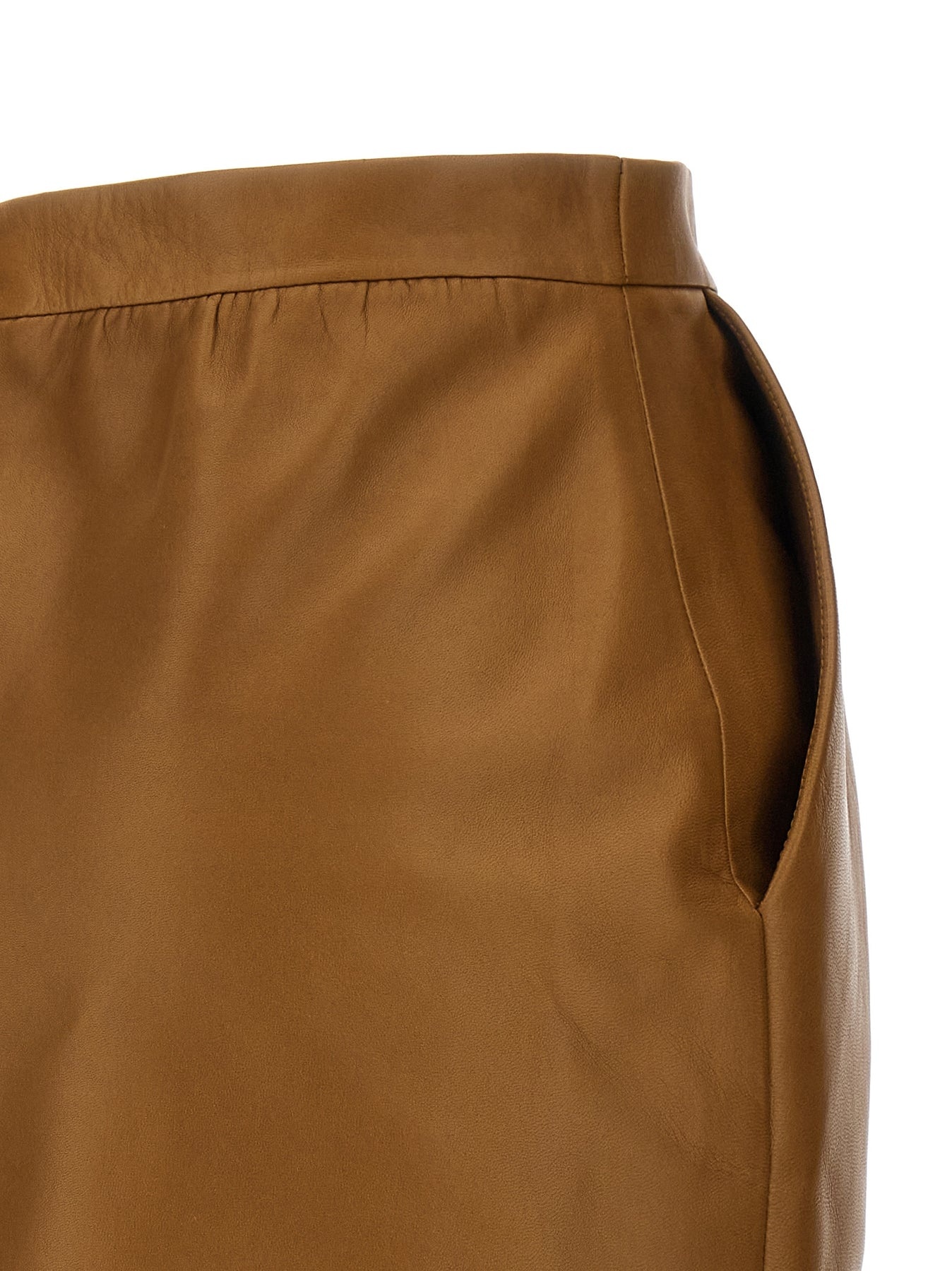 Leather Skirt Skirts Brown - 4