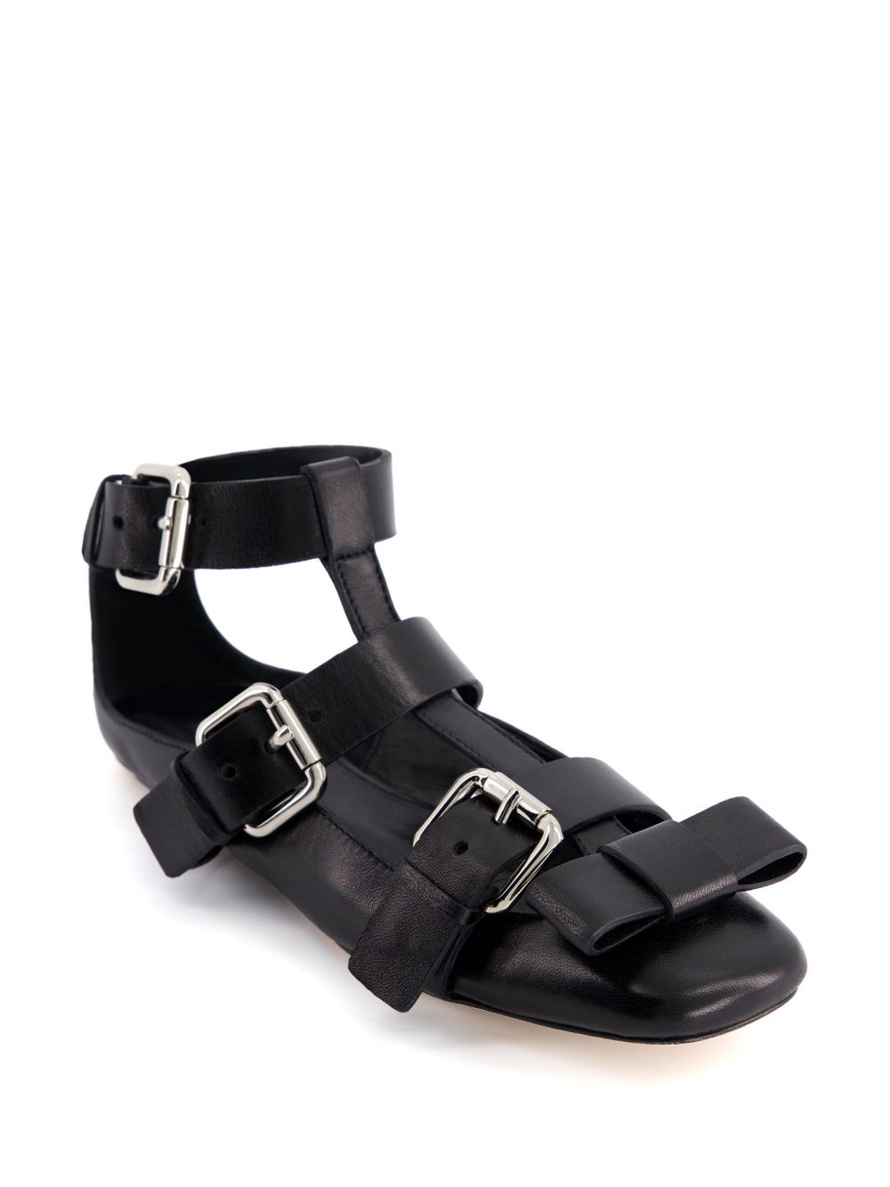bow-detail leather ballet flats - 2