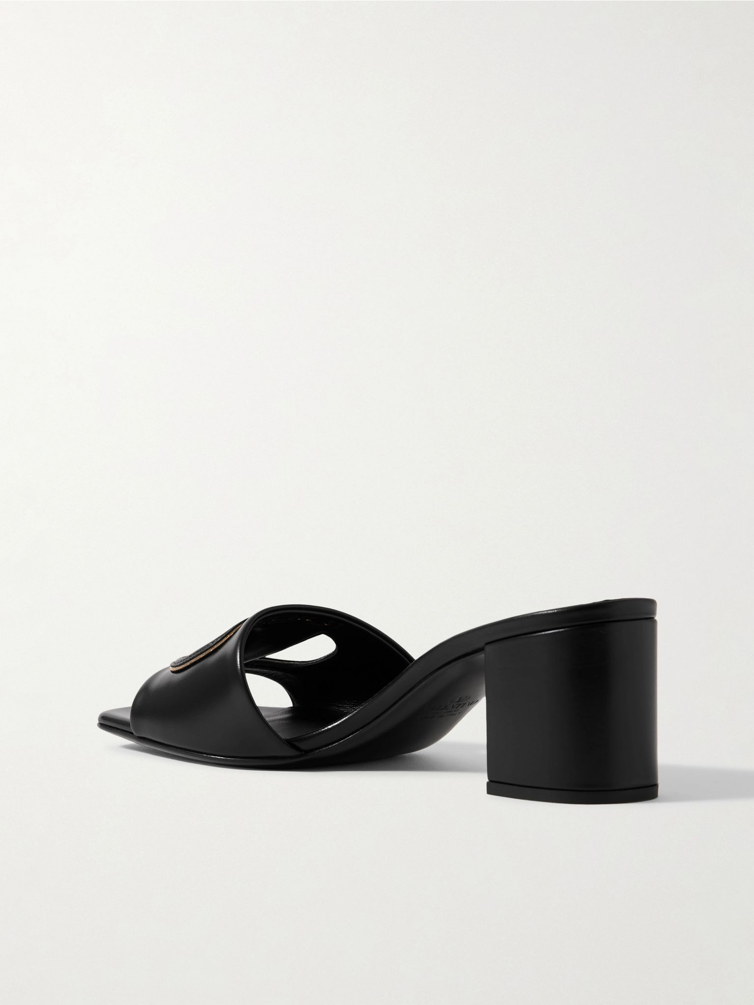VLOGO 60 cutout leather mules Black - 3