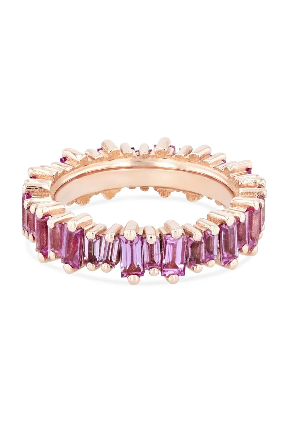 Pink Sapphire Baguette Eternity Band - 1