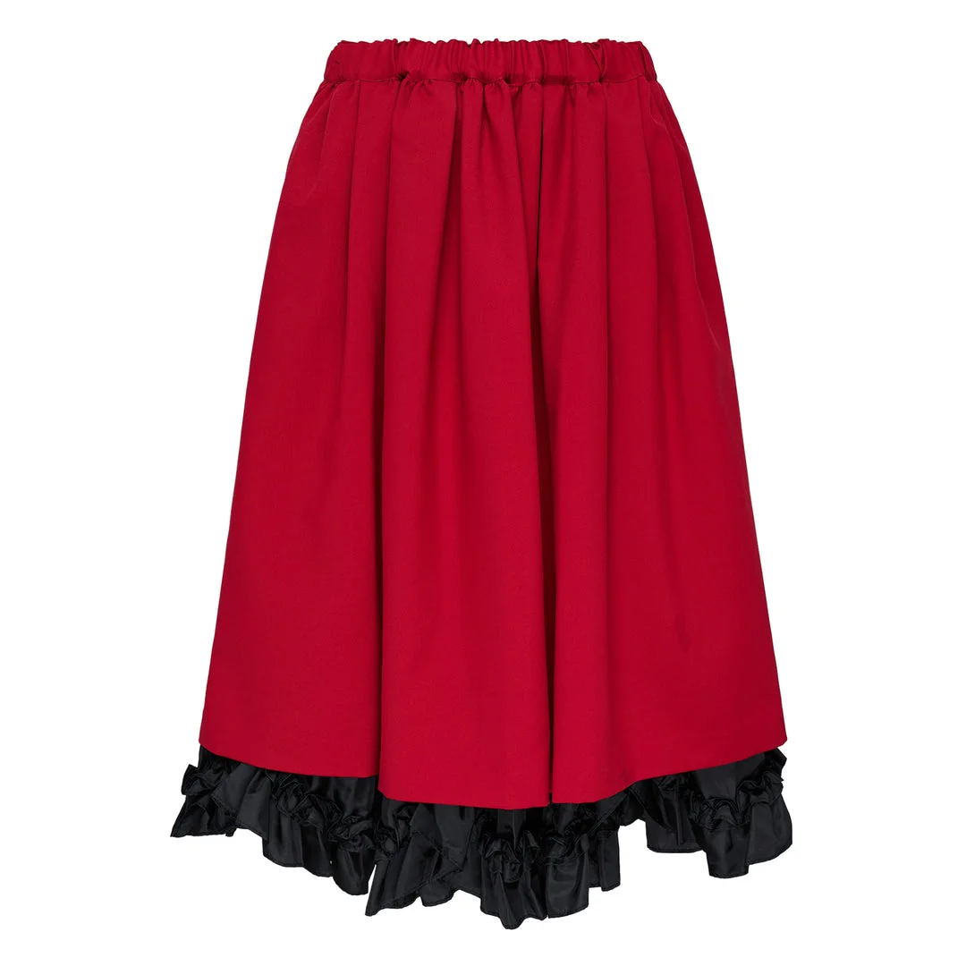Pleated Drawstring Midi Skirt - 1
