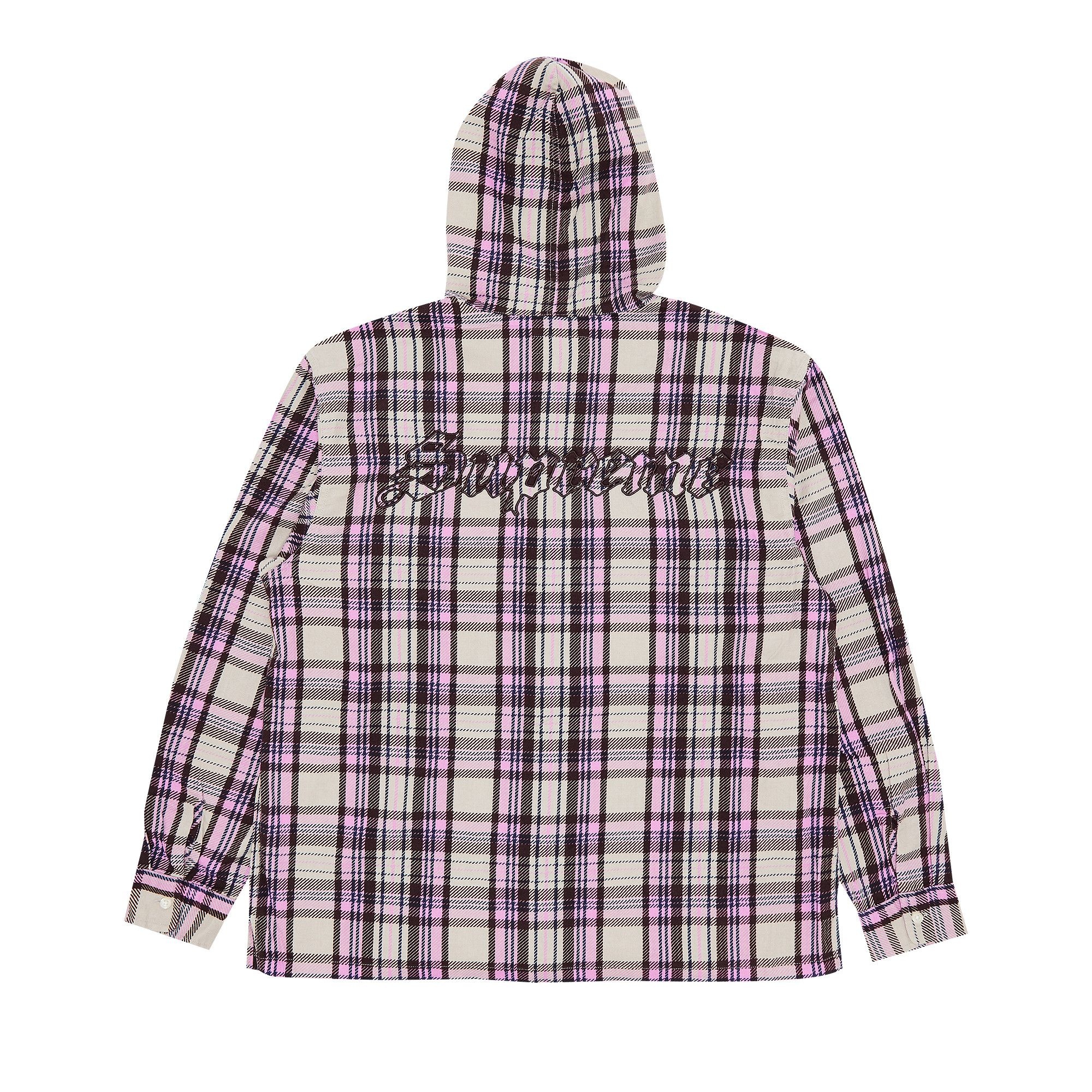 Supreme Printed Hooded Flannel Shirt 'Pink' - 2