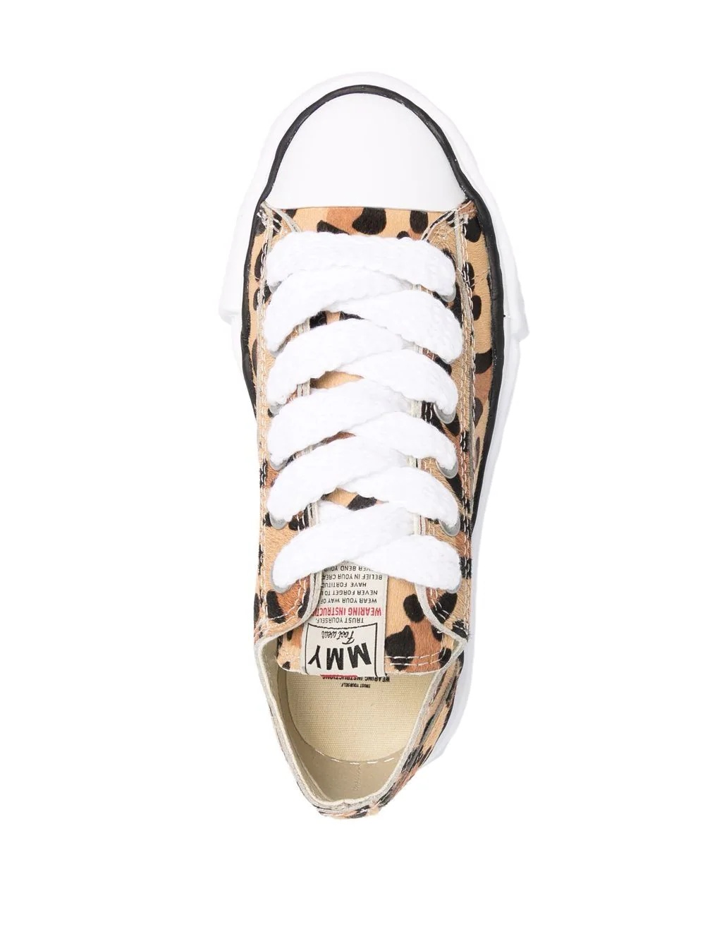 leopard-print lace-up sneakers - 4