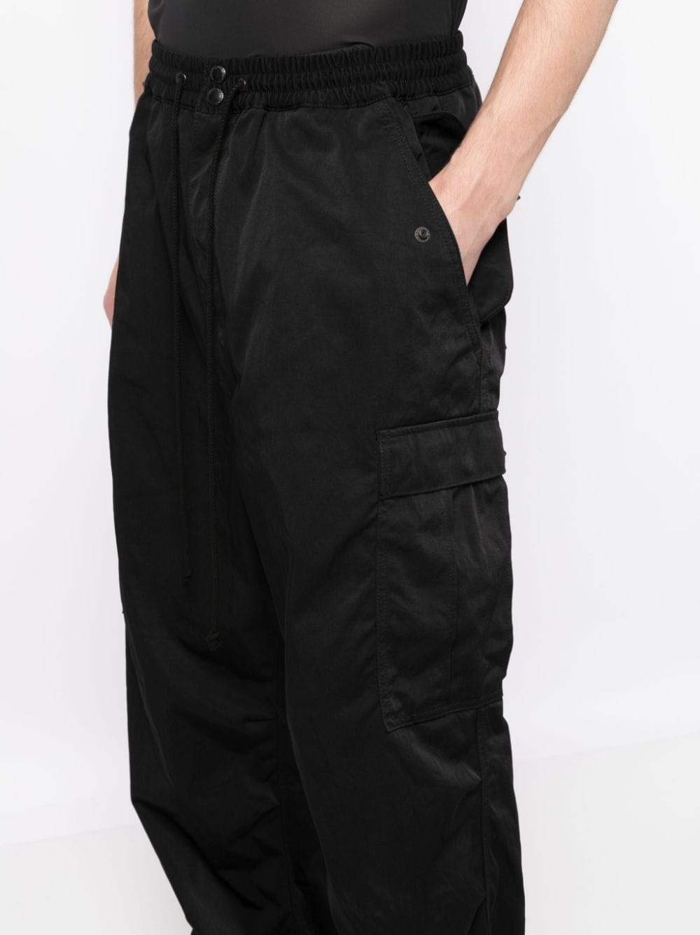 elasticated-waistband drawstring track pants - 5