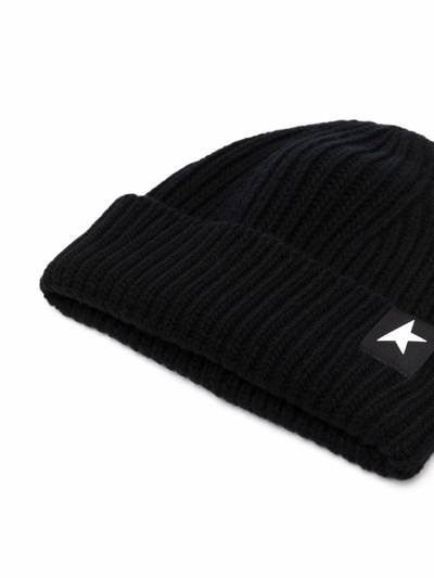 Golden Goose star patch ribbed beanie outlook