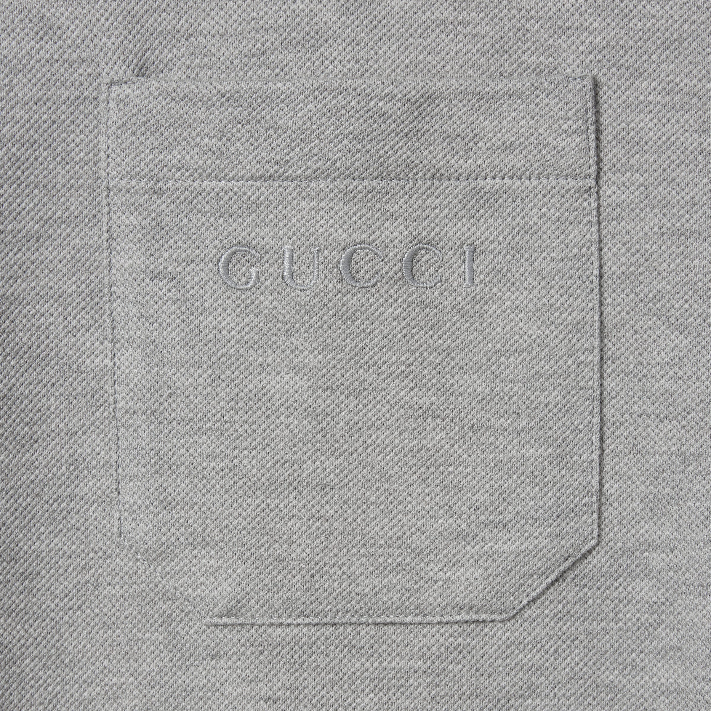 Cotton piquet polo shirt with embroidery - 6