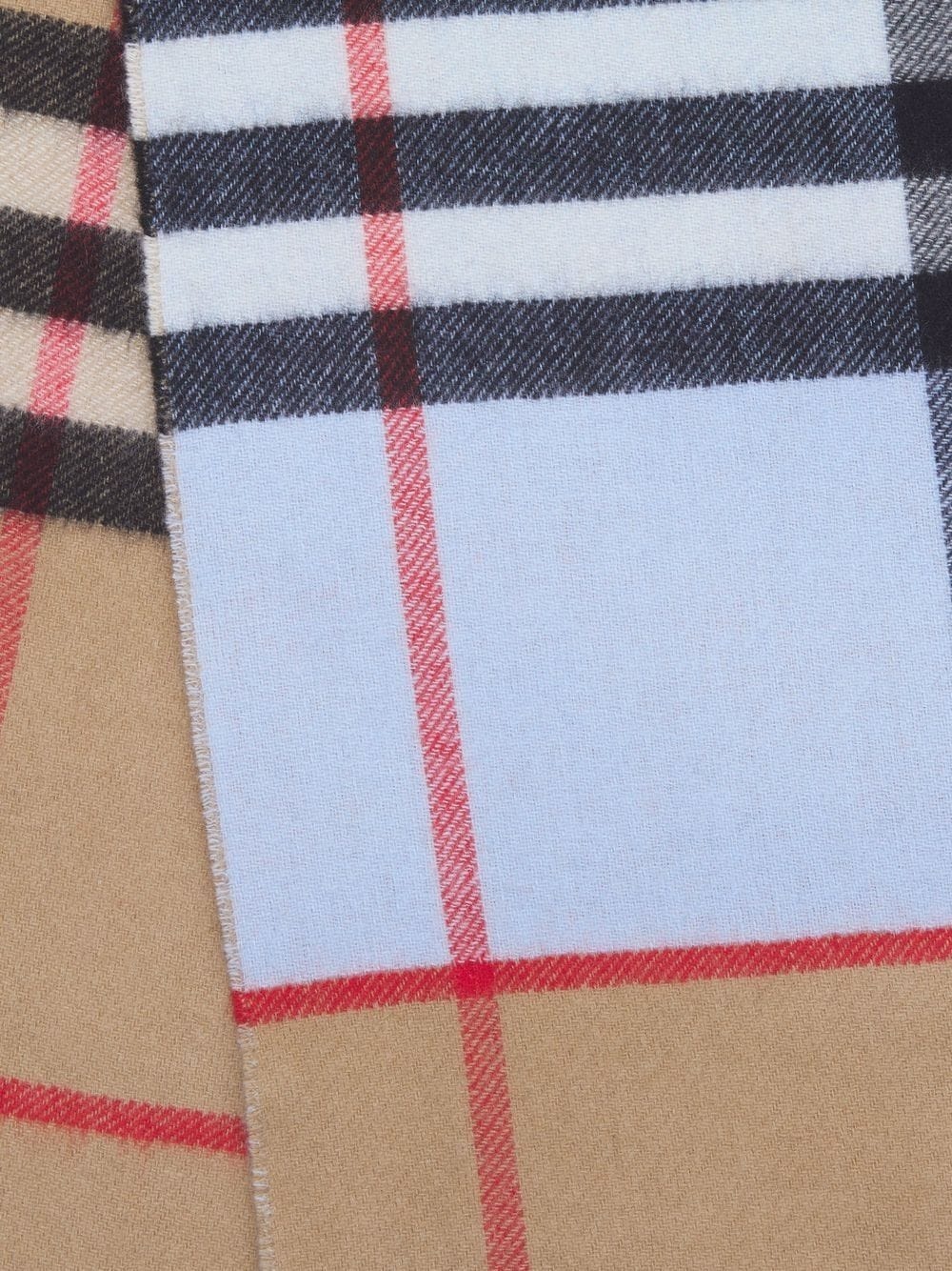 contrast check-pattern cashmere scarf - 3