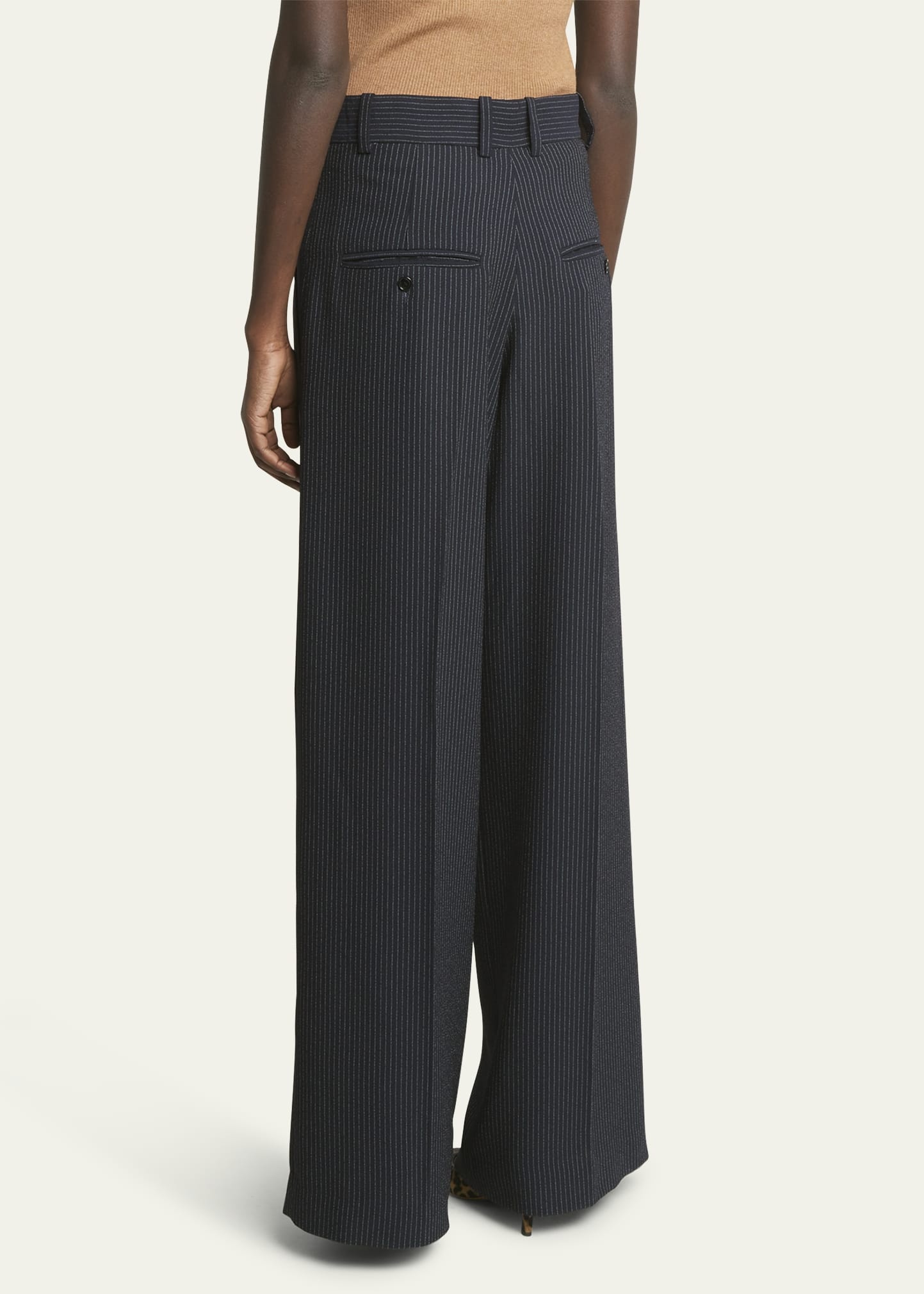 Romina Pinstripe Wide Leg Trousers - 3