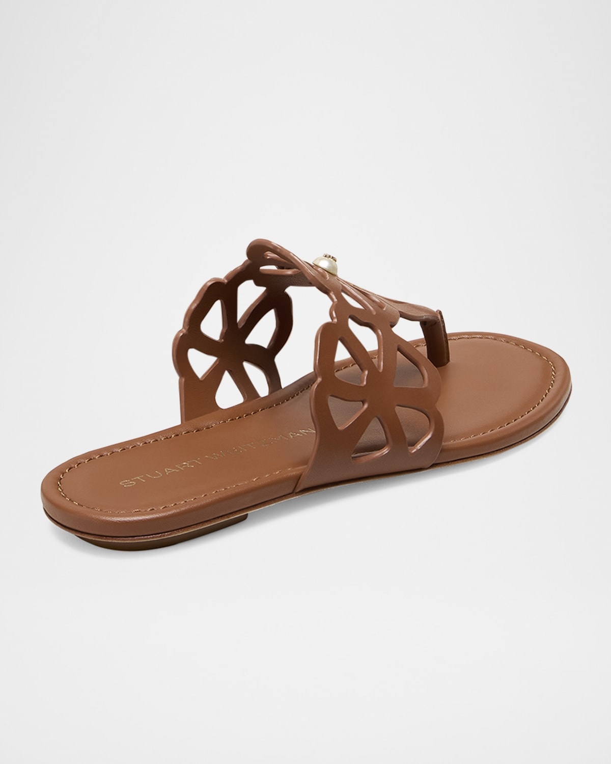 Jasmine Leather Cutout Thong Sandals - 3