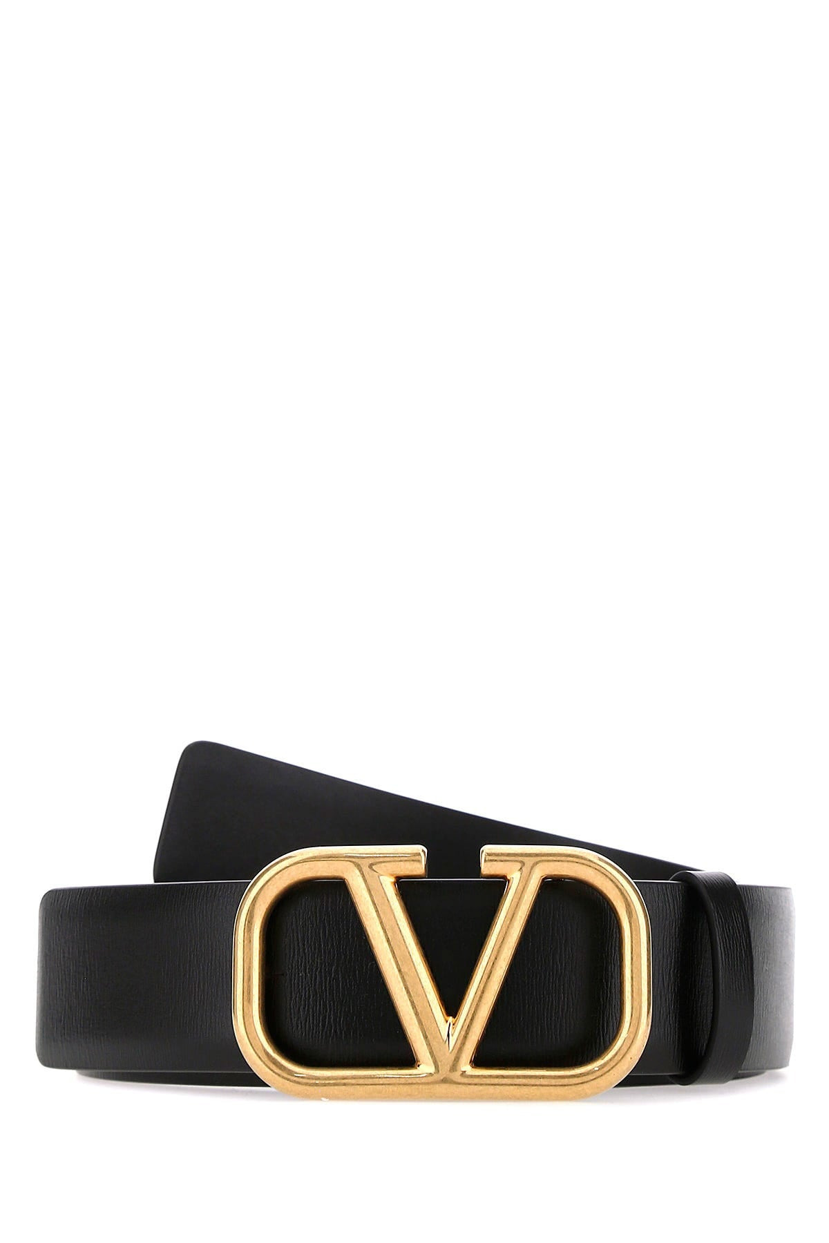 Black leather VLogo Signature belt - 1