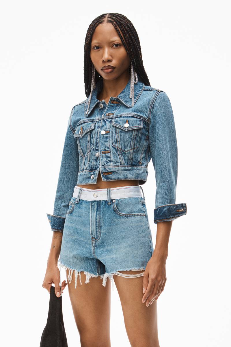 LOGO BITE SHORT IN DENIM 6