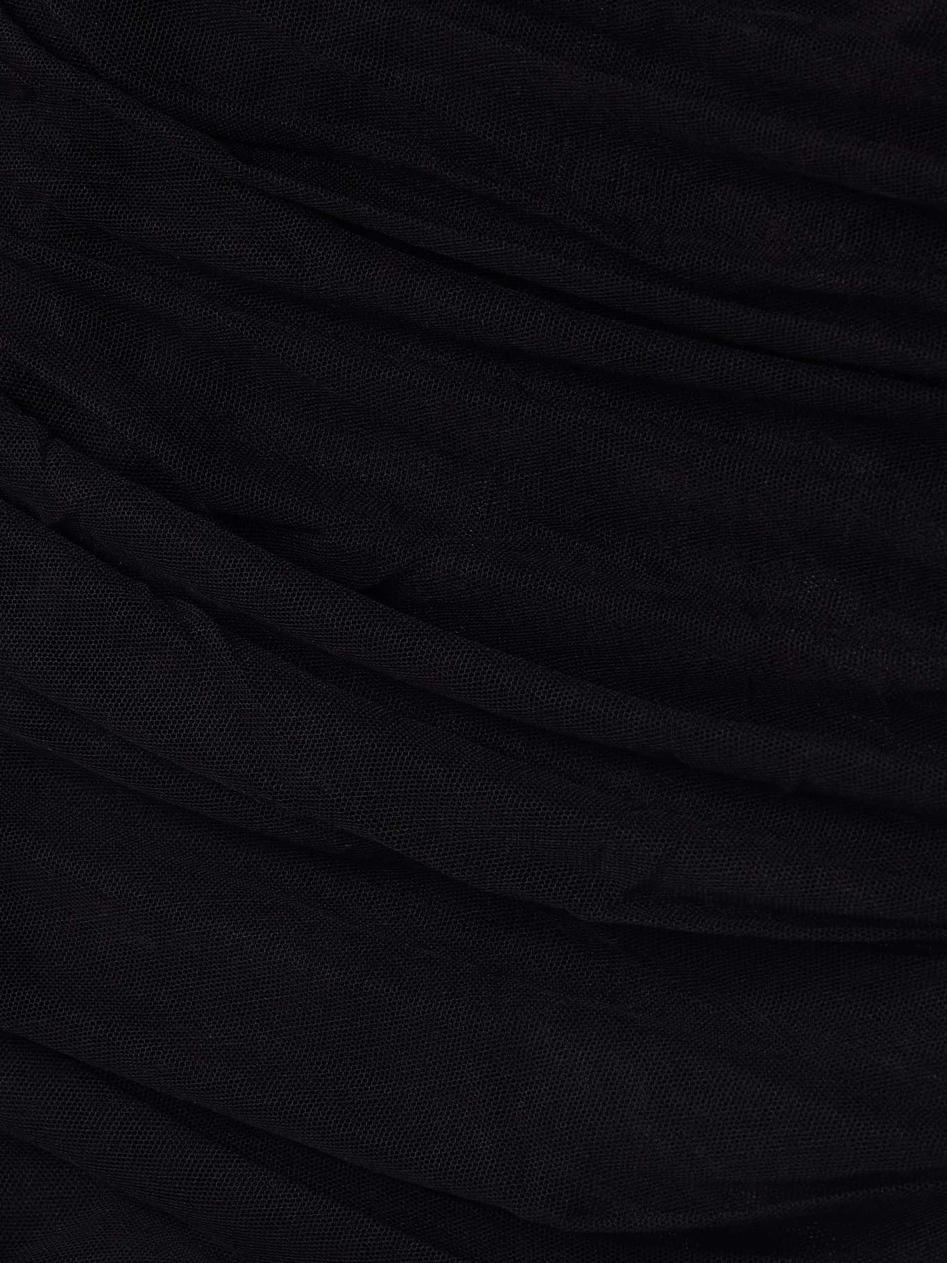 Off-the-shoulder ruched silk-tulle mini dress - 4