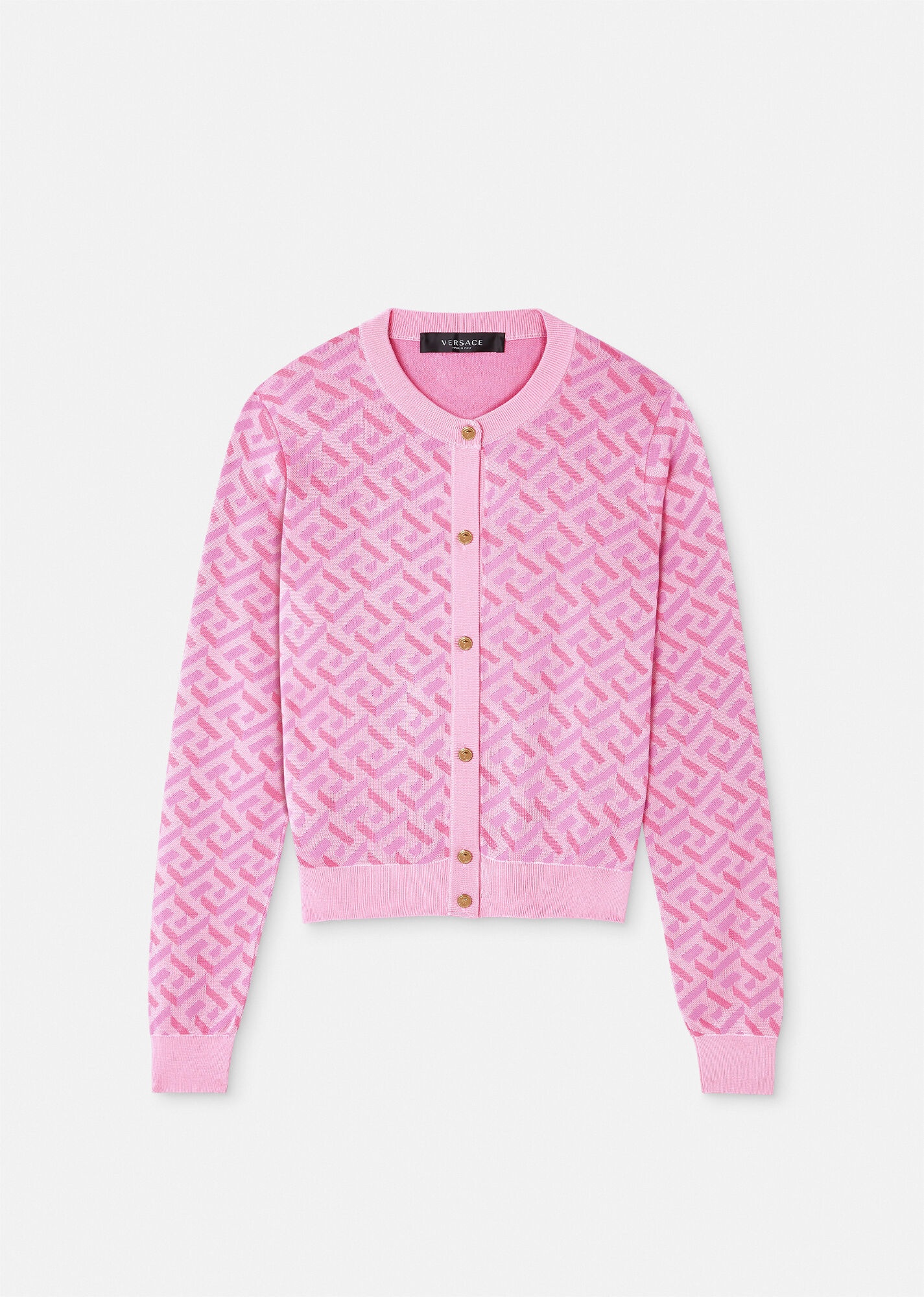 VERSACE La Greca Jacquard Cardigan