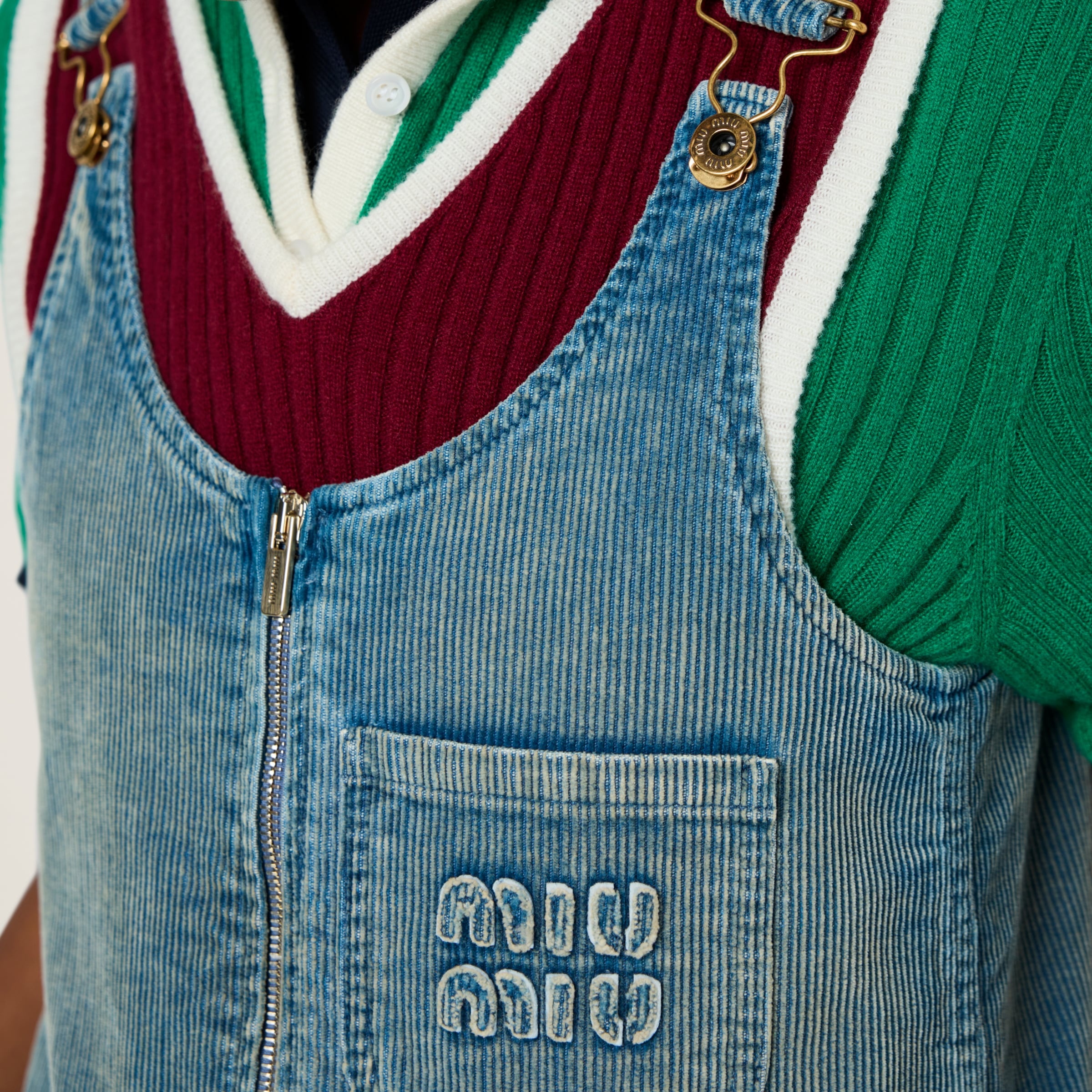 Washed corduroy mini-dress - 4