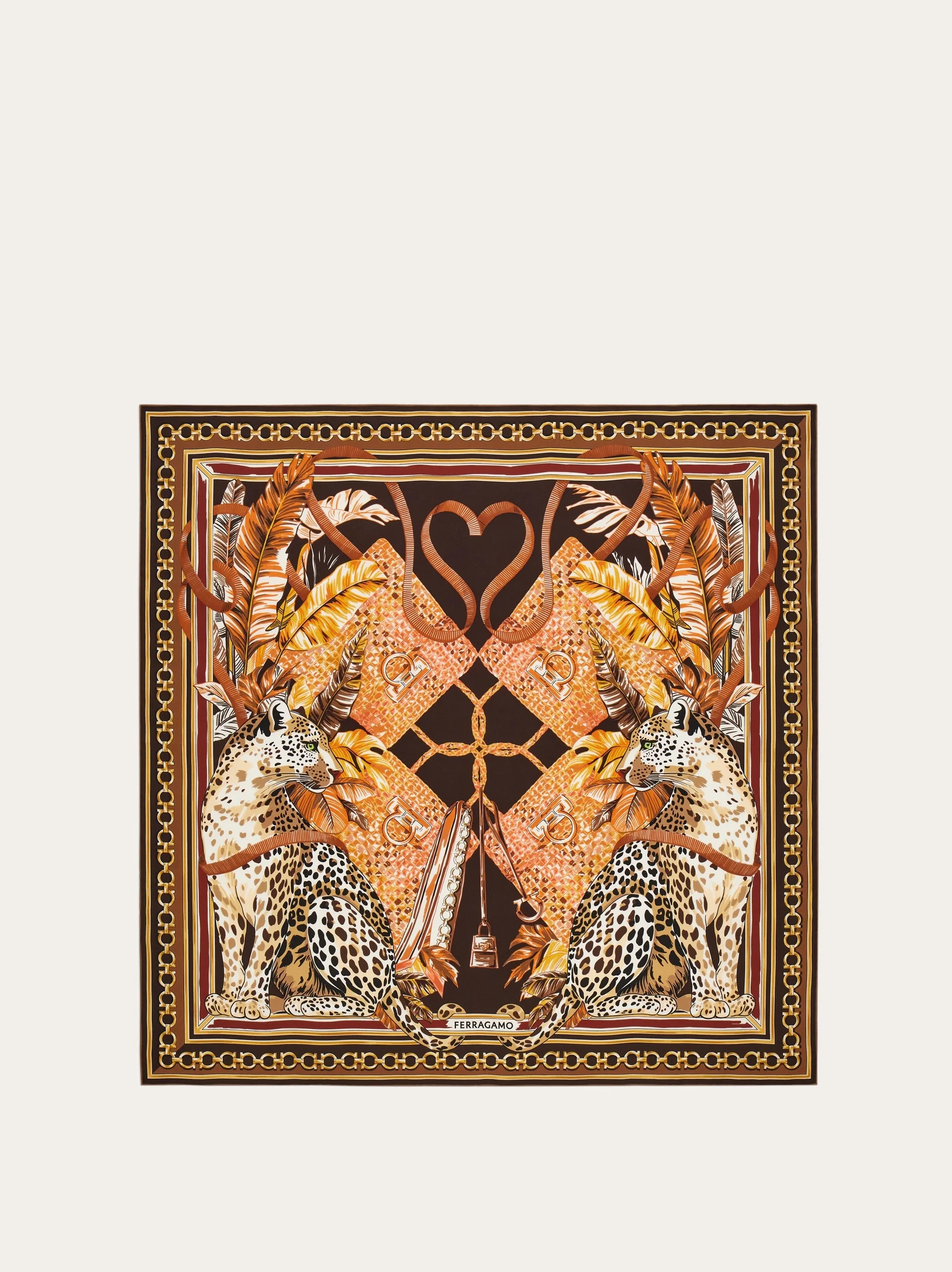 Poised leopards print silk scarf - 1