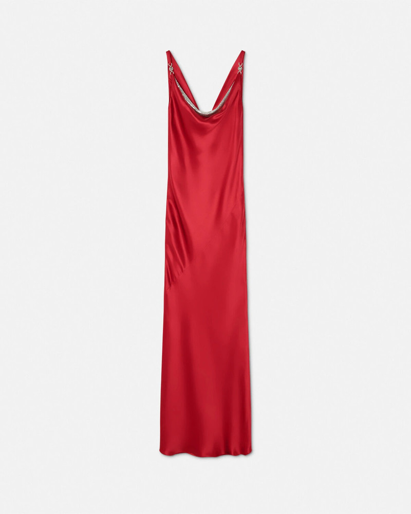 Metal Mesh Slip Satin Gown - 1