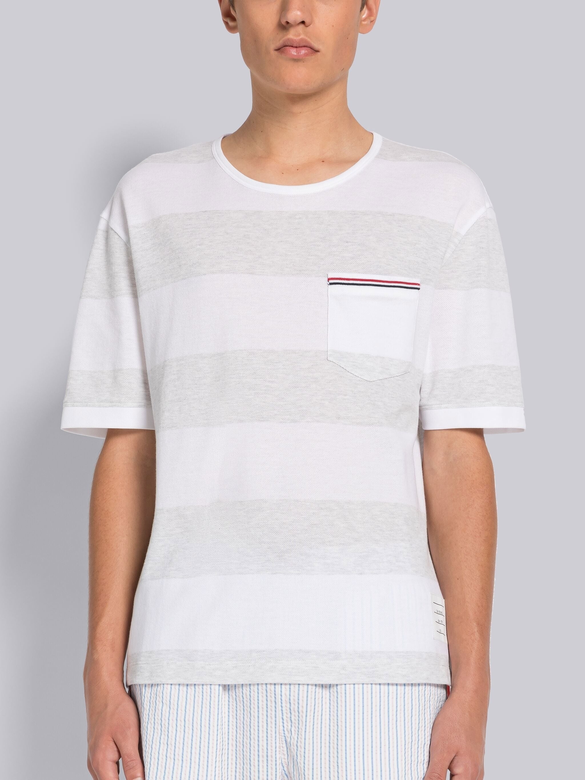 RUGBY STRIPE PIQUE OVERSIZED POCKET TEE - 1