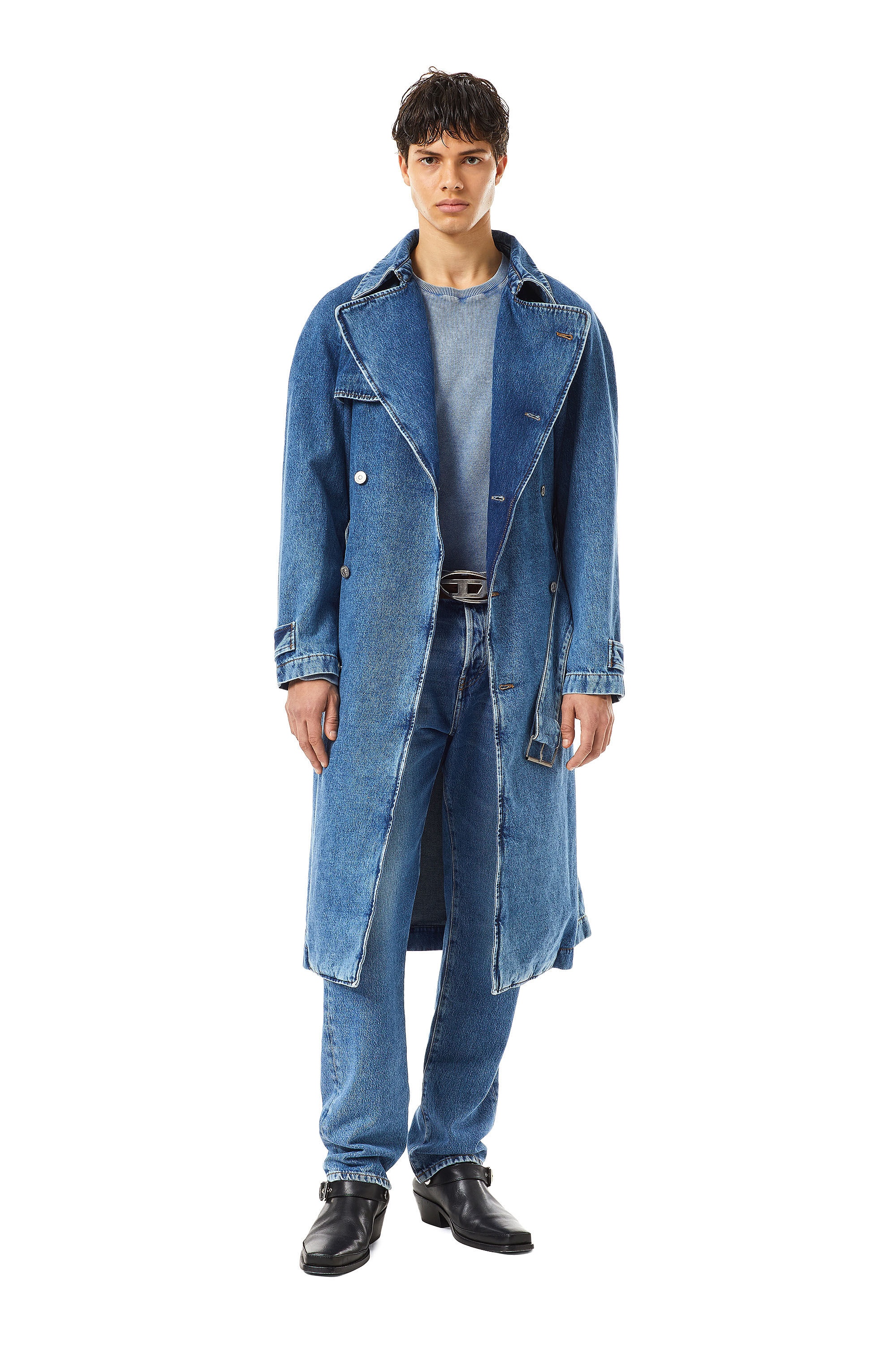 Diesel D-DELIRIOUS DOUBLE BREASTED TRENCH COAT | REVERSIBLE