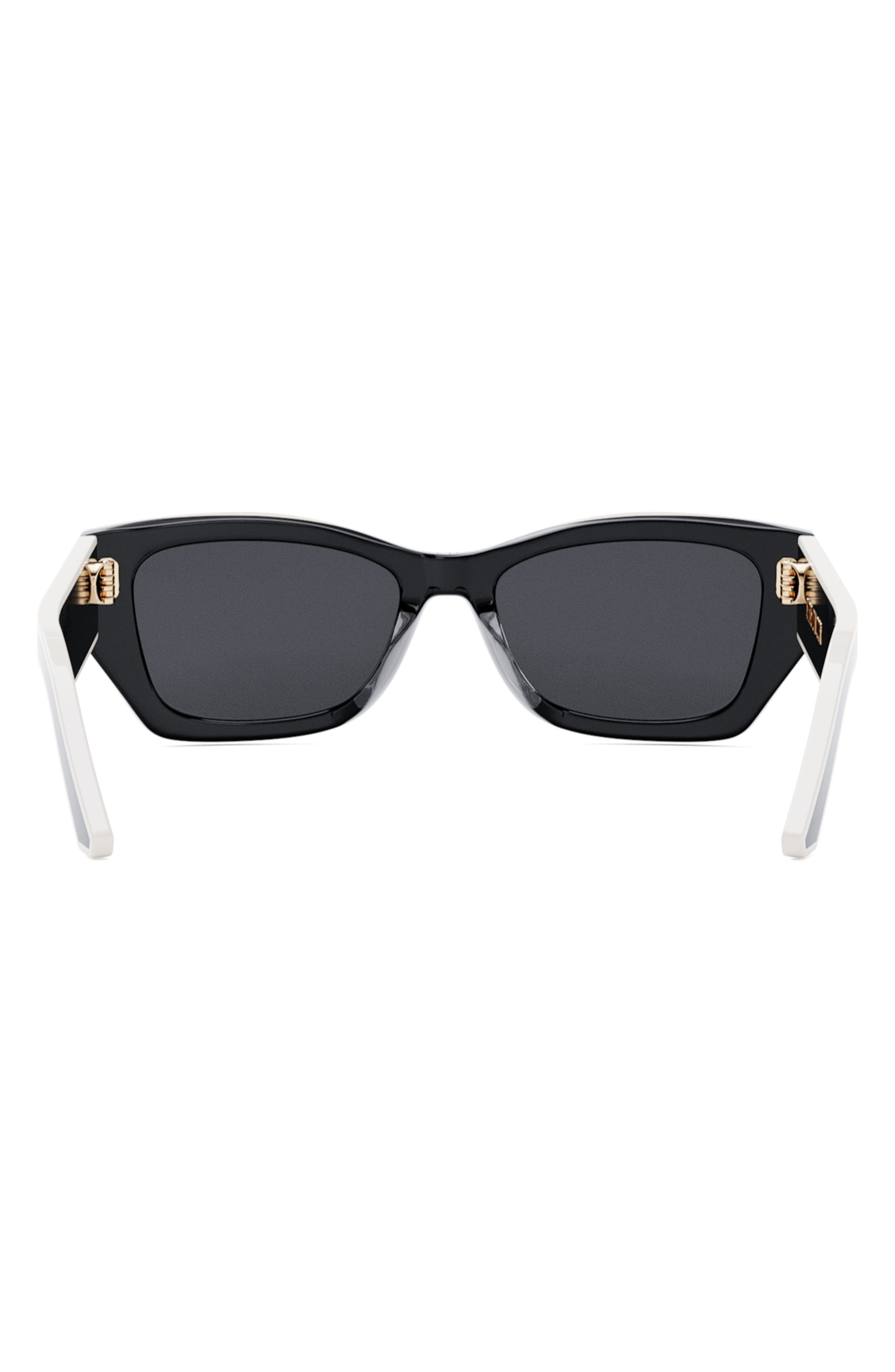 'DiorPacific S2U 53mm Rectangular Sunglasses in Shiny Black /Smoke at Nordstrom - 7