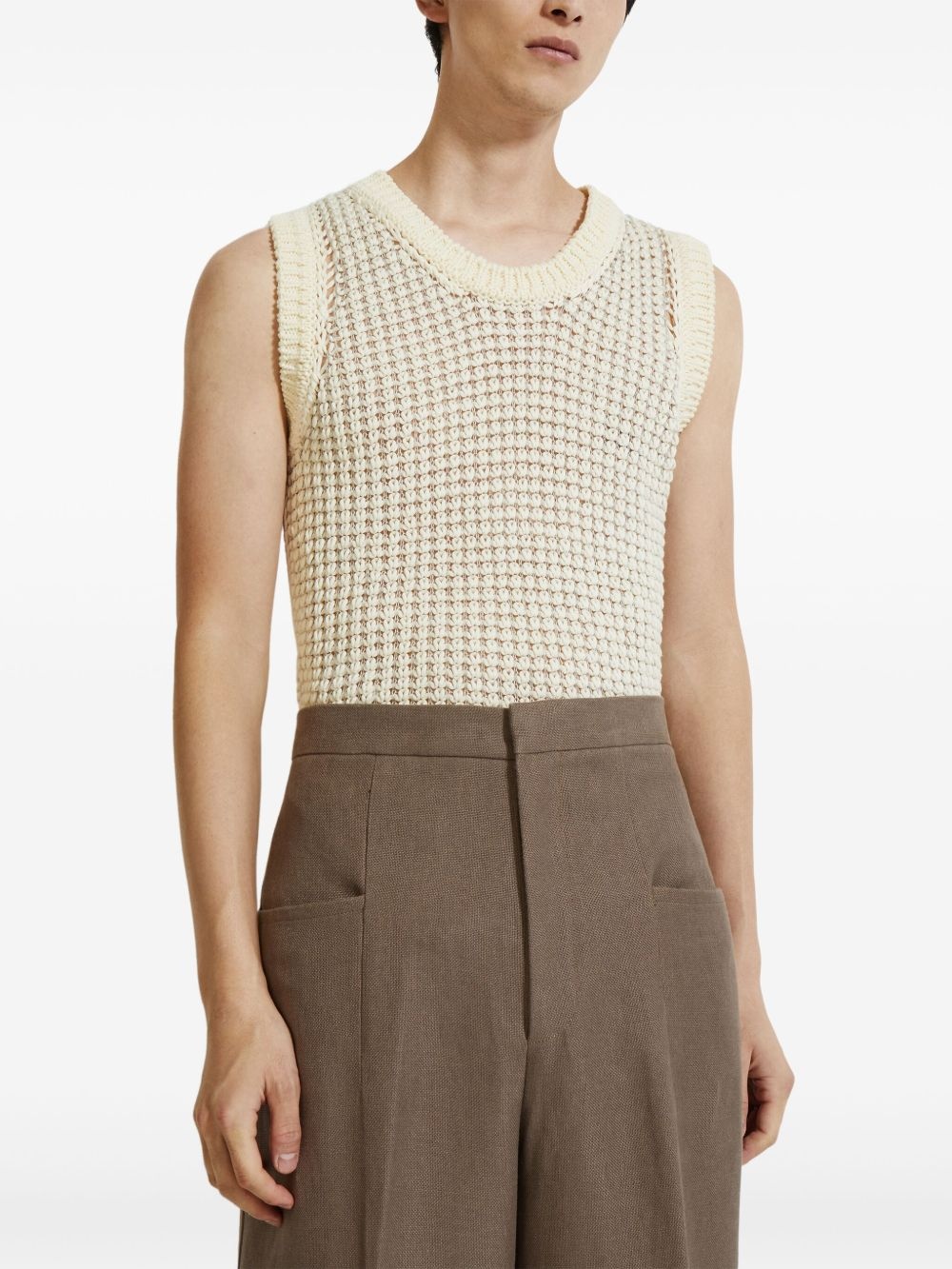 open-knit vest - 2