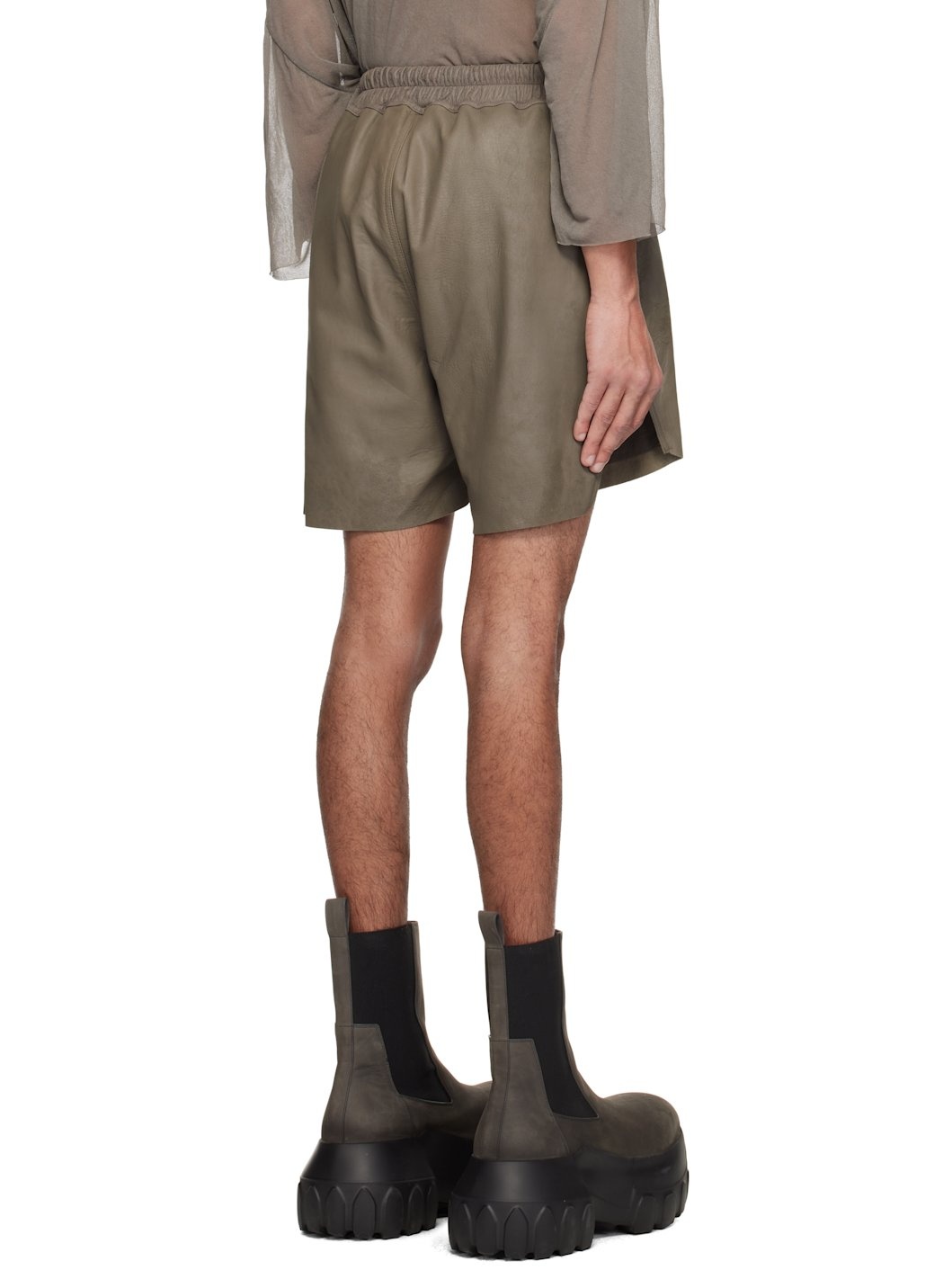 Gray Hollywood Boxers Leather Shorts - 3