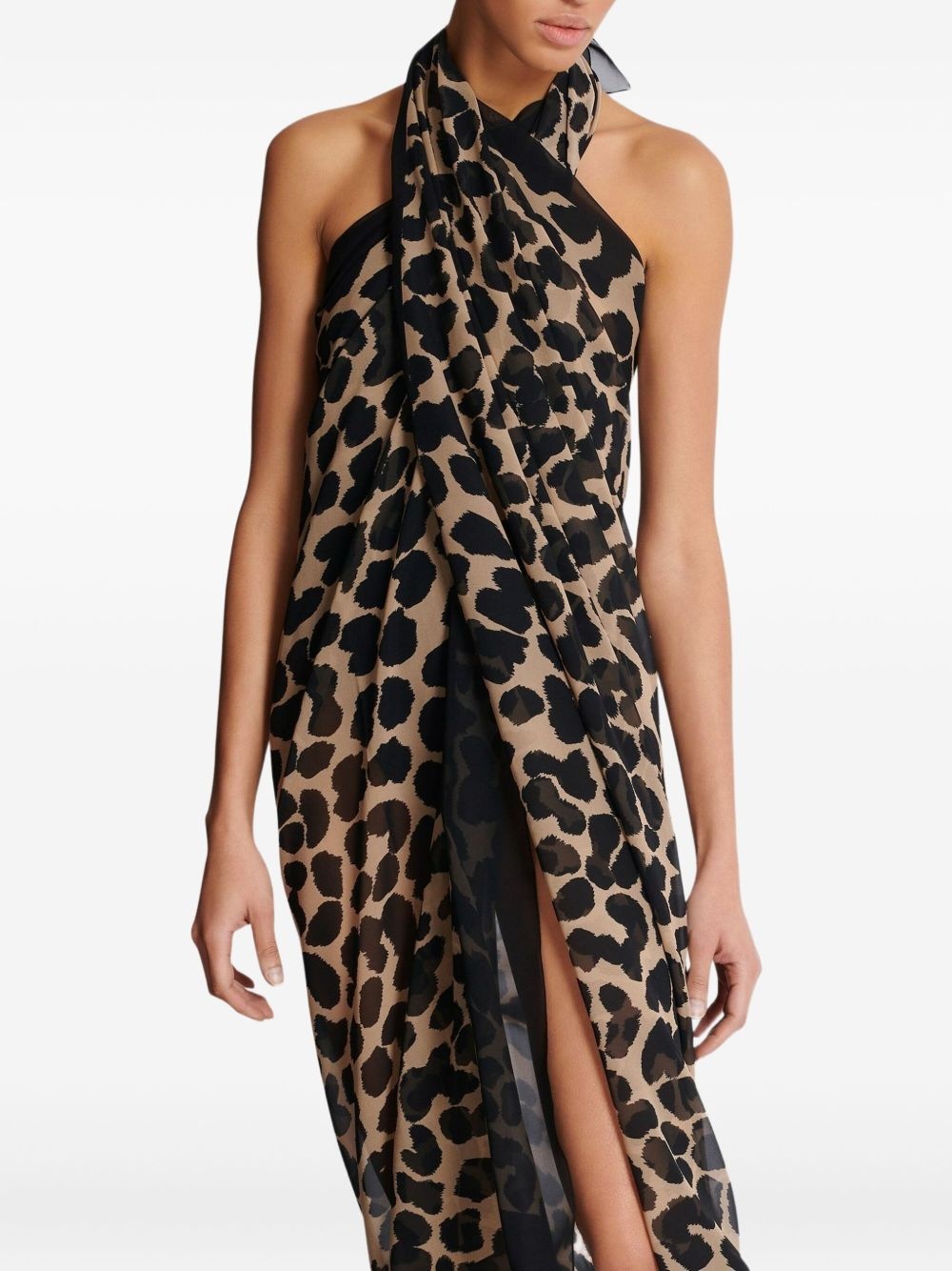leopard-print cover-up - 6